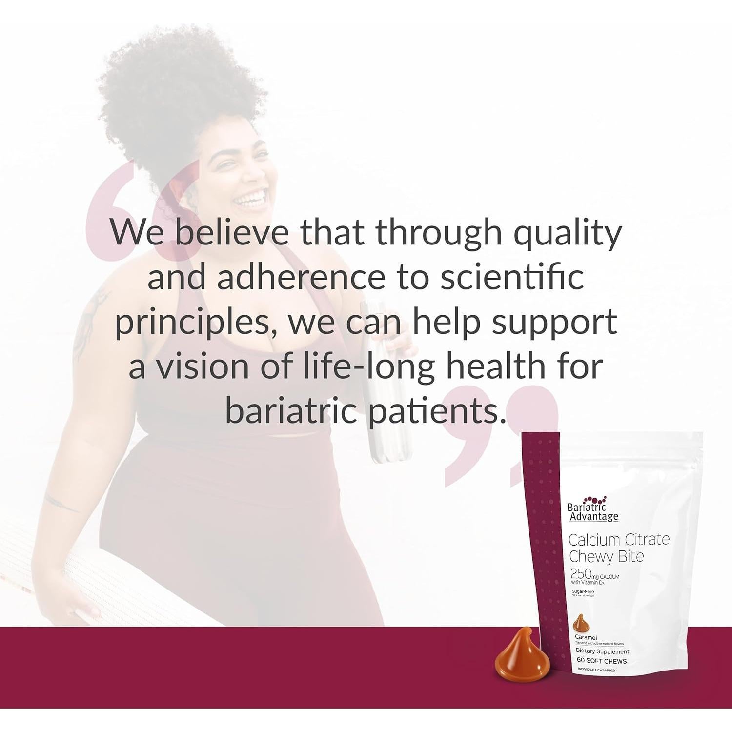 Bocados Masticables de Calcio Bariatric Advantage 250 mg con D3 - 60 Unidades