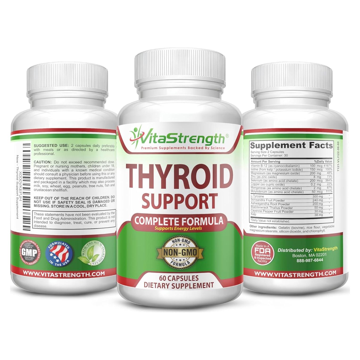 Suplemento de Soporte para Tiroides VitaStrength 60 Cápsulas