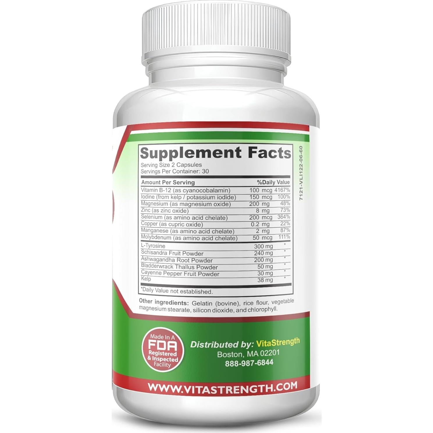 Suplemento de Soporte para Tiroides VitaStrength 60 Cápsulas