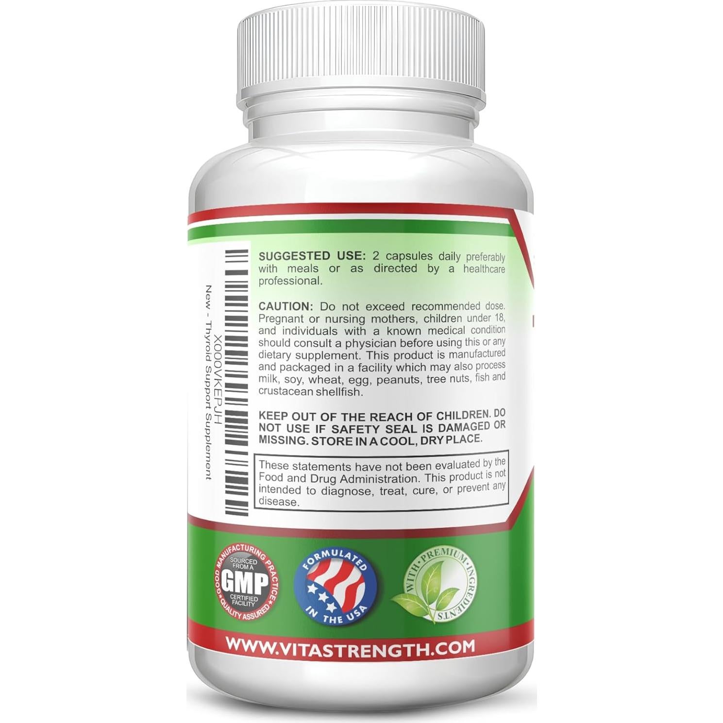 Suplemento de Soporte para Tiroides VitaStrength 60 Cápsulas