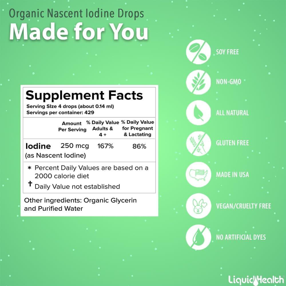 Gotas Líquidas de Yodo Nascent Orgánico Liquid Health 59 ml