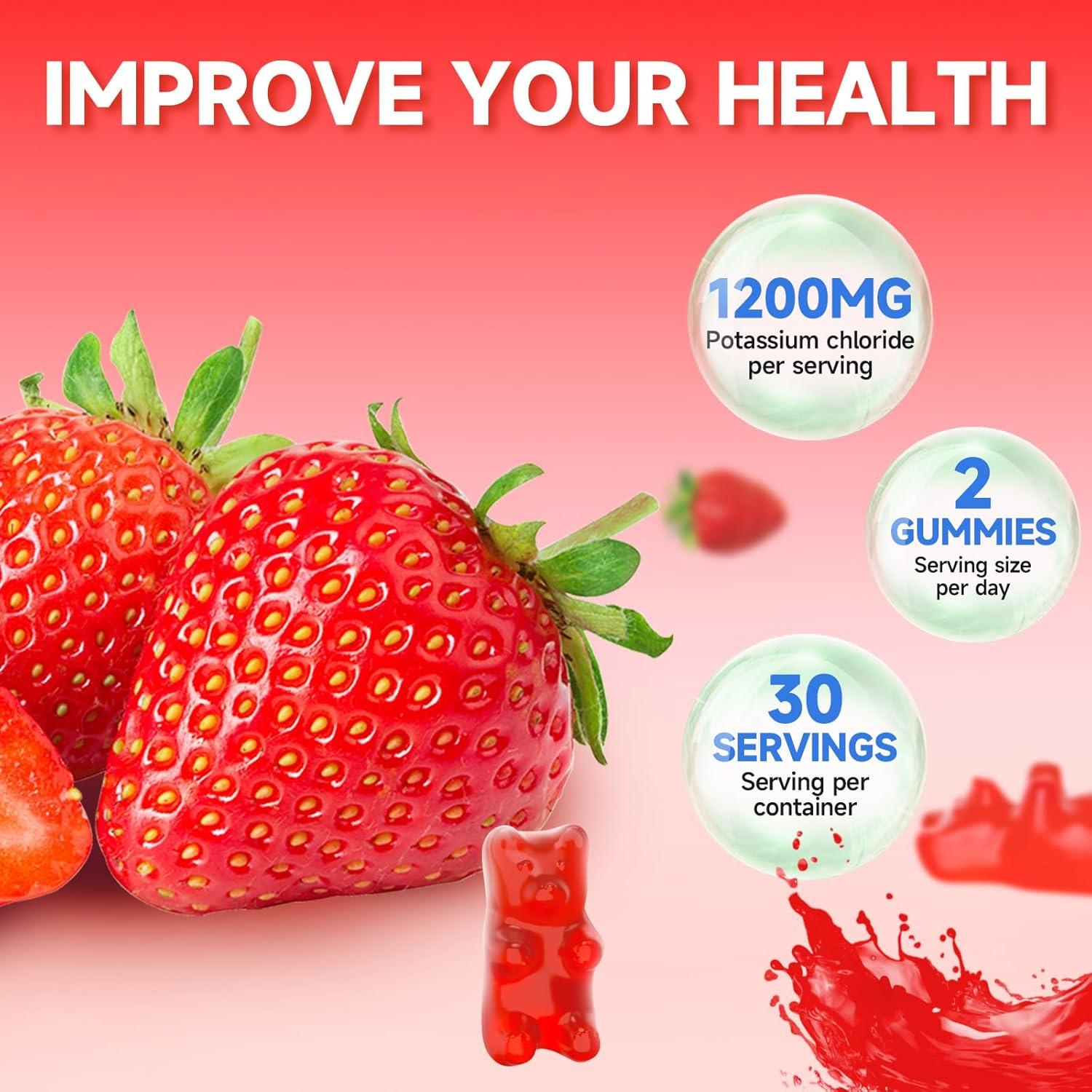 Gomitas de Potasio Grnlife 1200mg Sin Azúcar 60 Unidades