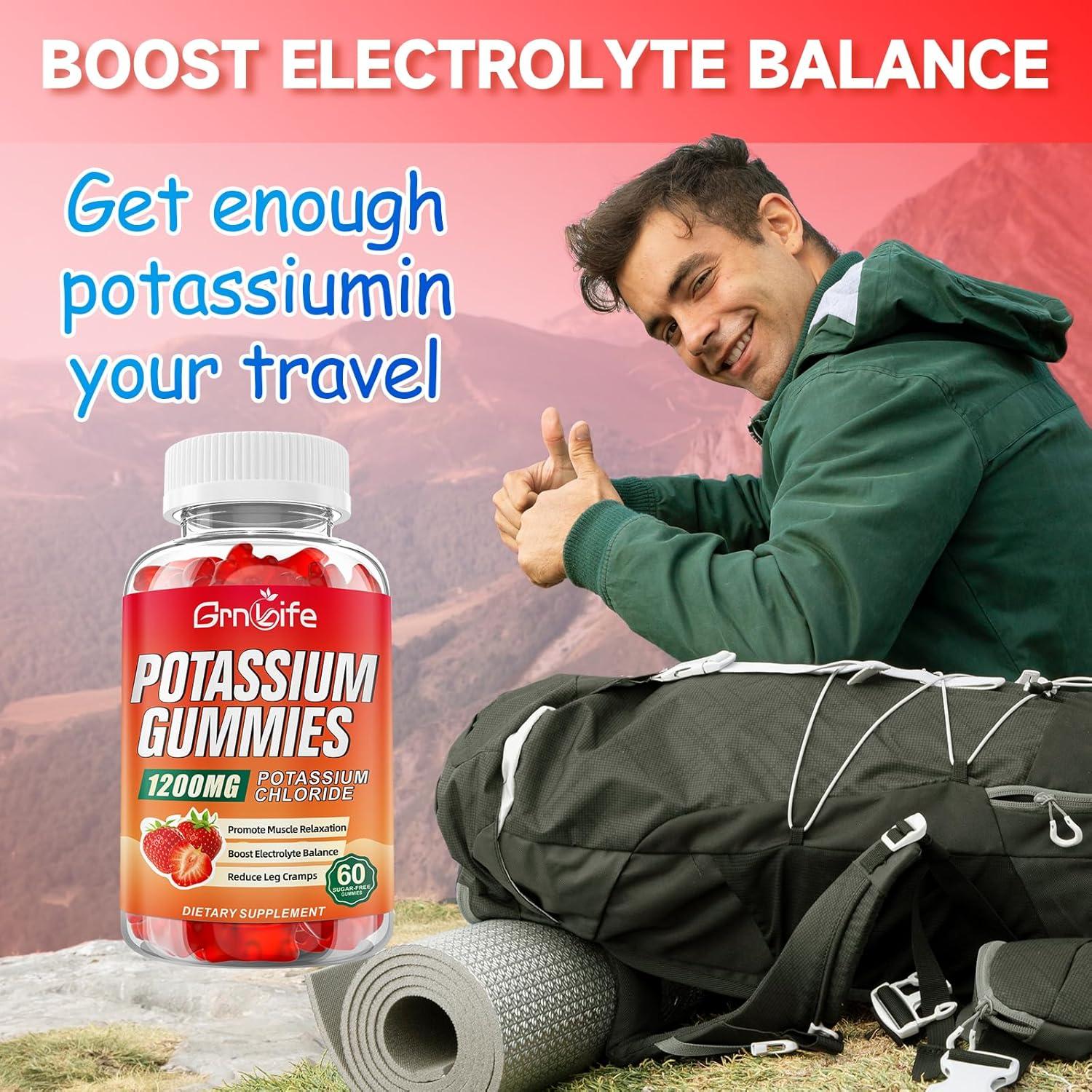 Gomitas de Potasio Grnlife 1200mg Sin Azúcar 60 Unidades