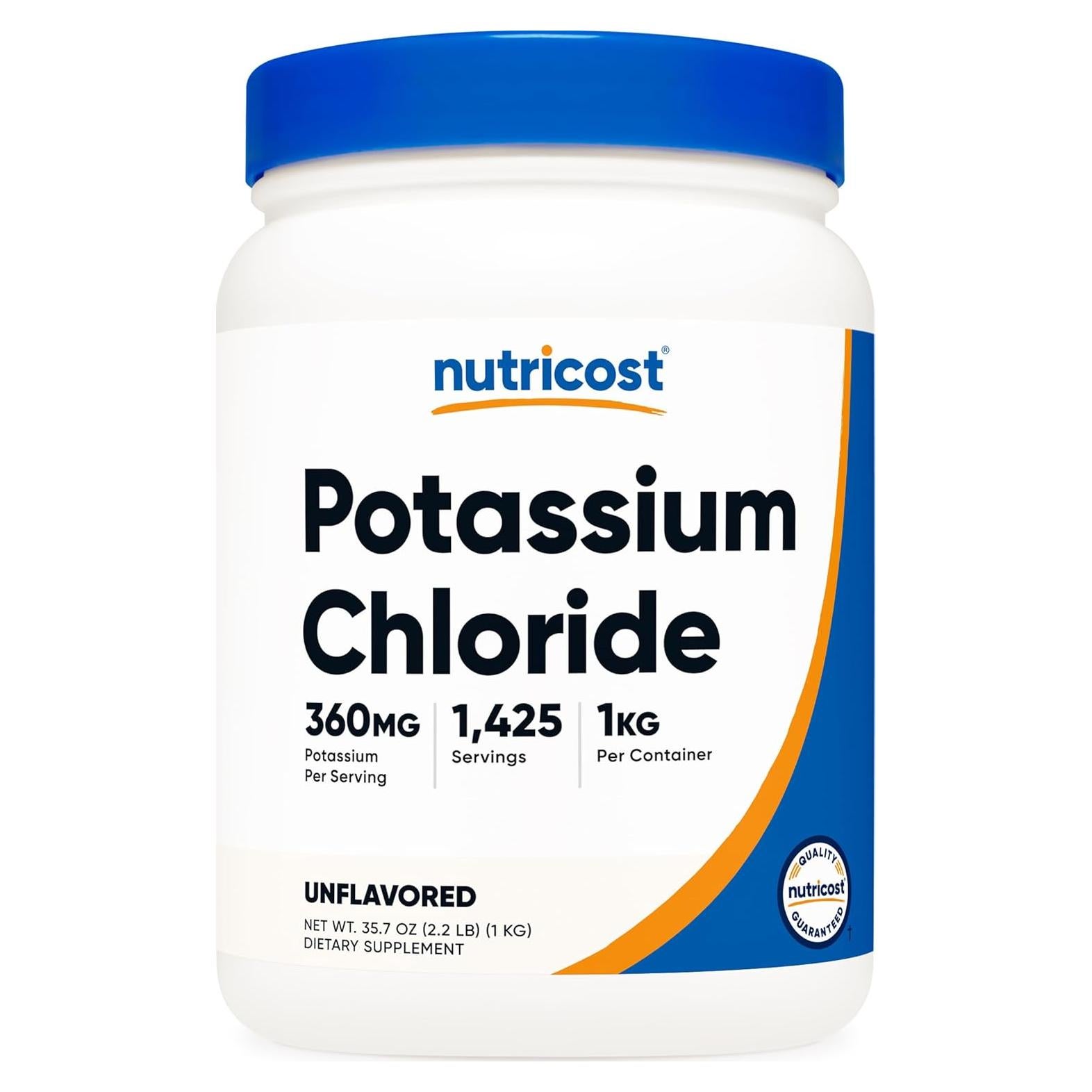 Cloruro de Potasio Nutricost 1kg - Sin Gluten, No OGM