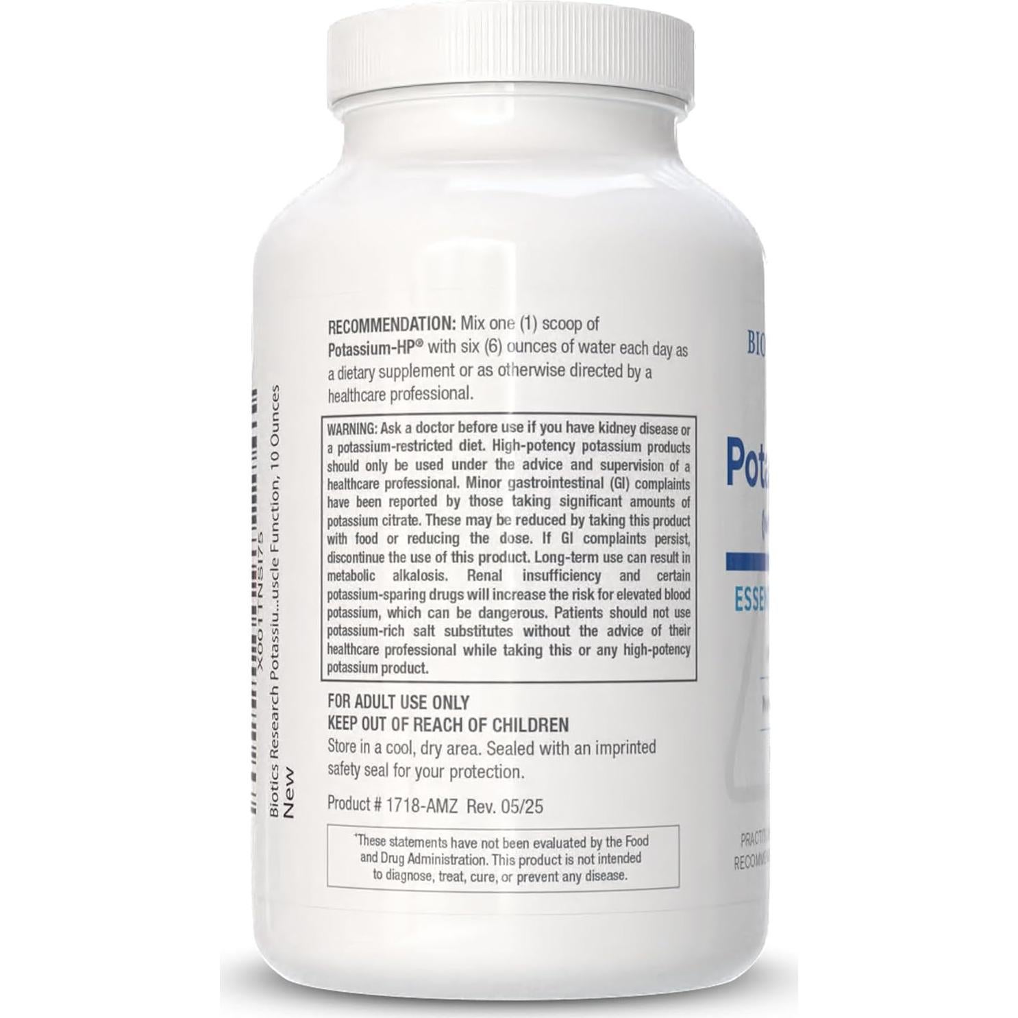 Potasio HP Biotics Research con Magnesio en Polvo 283.5g