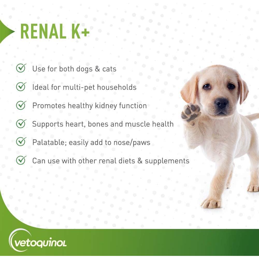 Suplemento de Potasio Vetoquinol Renal K+ Gel 142g para Mascotas