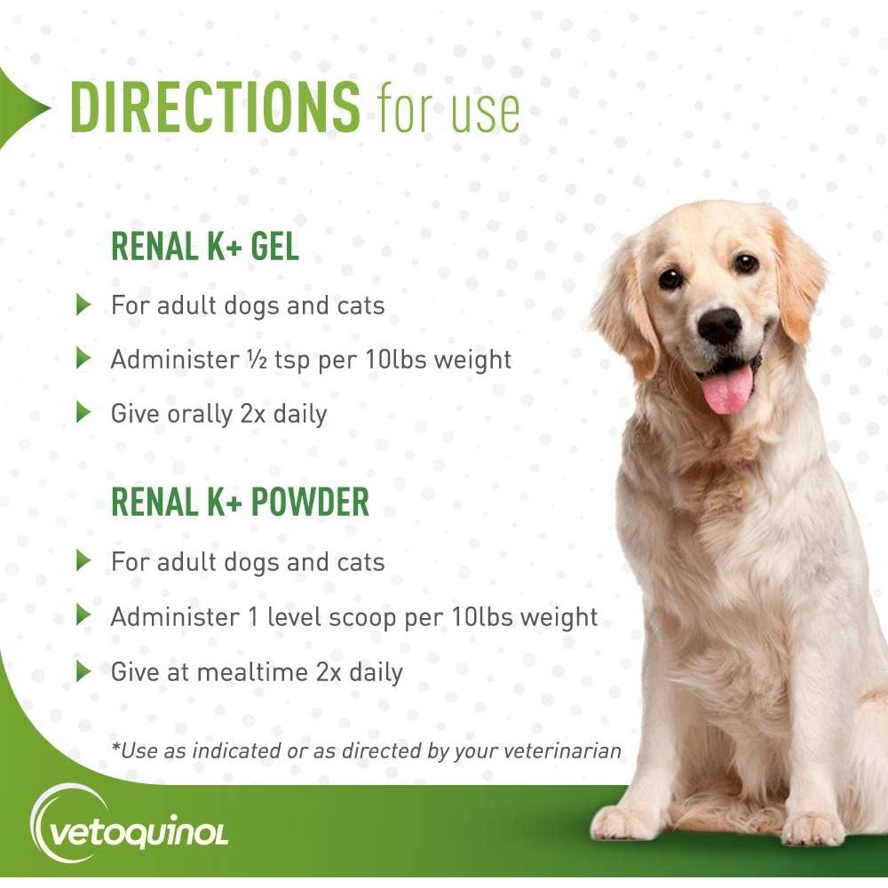 Suplemento de Potasio Vetoquinol Renal K+ Gel 142g para Mascotas