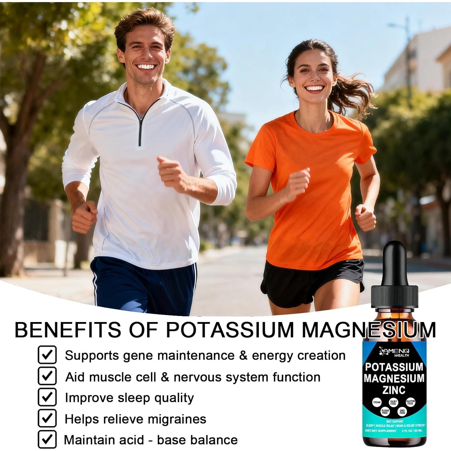 Suplemento Líquido de Potasio y Magnesio AMENQ 117g Vegano