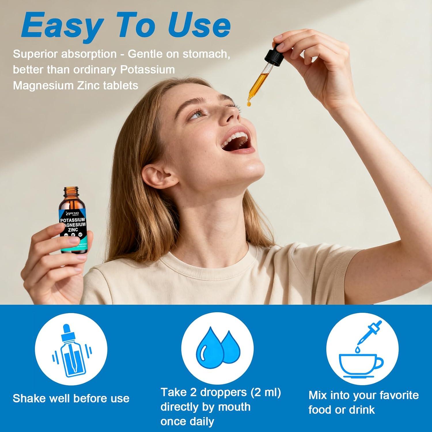 Suplemento Líquido de Potasio y Magnesio AMENQ 117g Vegano