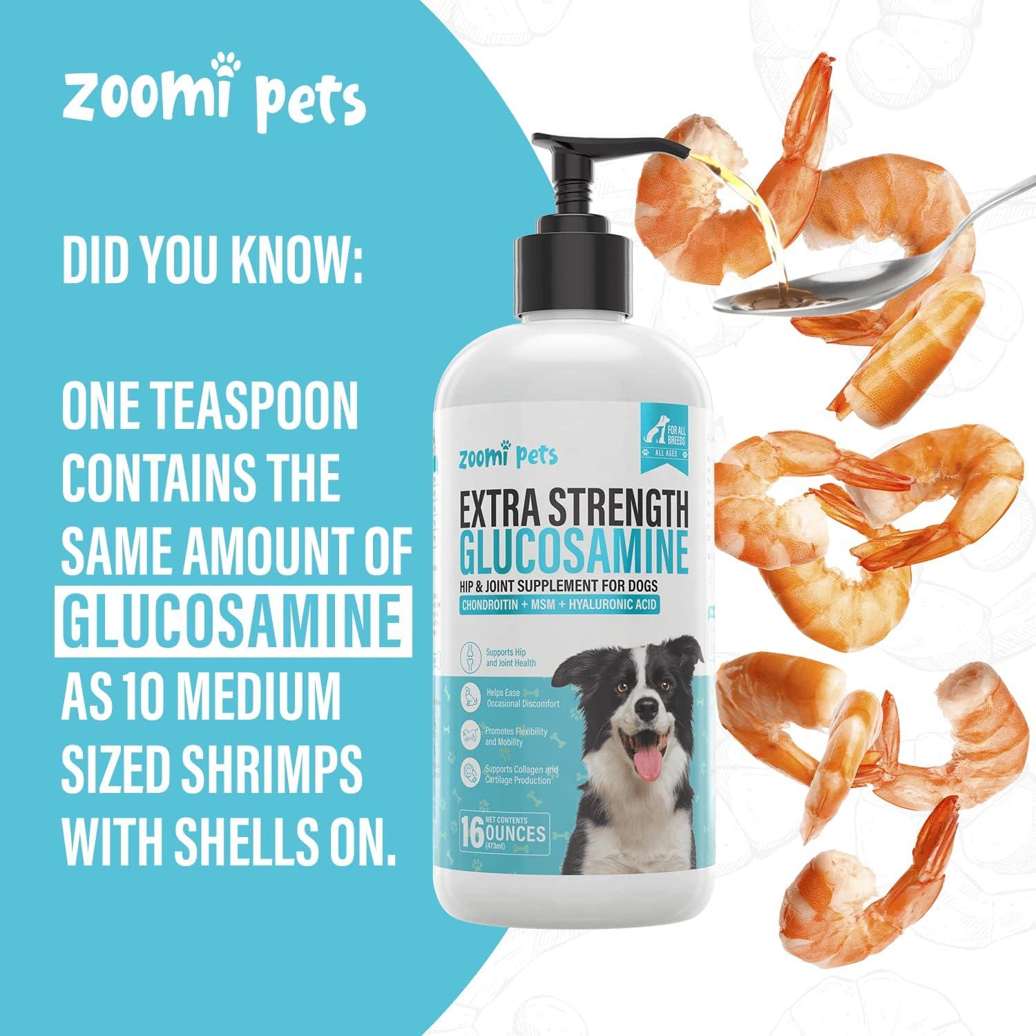 Glucosamina Líquida para Perros Zoomi Pets 473ml - Suplemento Articular