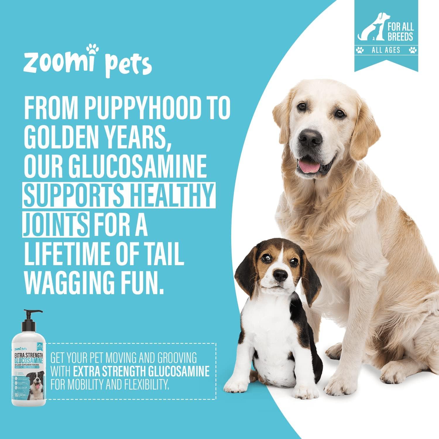 Glucosamina Líquida para Perros Zoomi Pets 473ml - Suplemento Articular