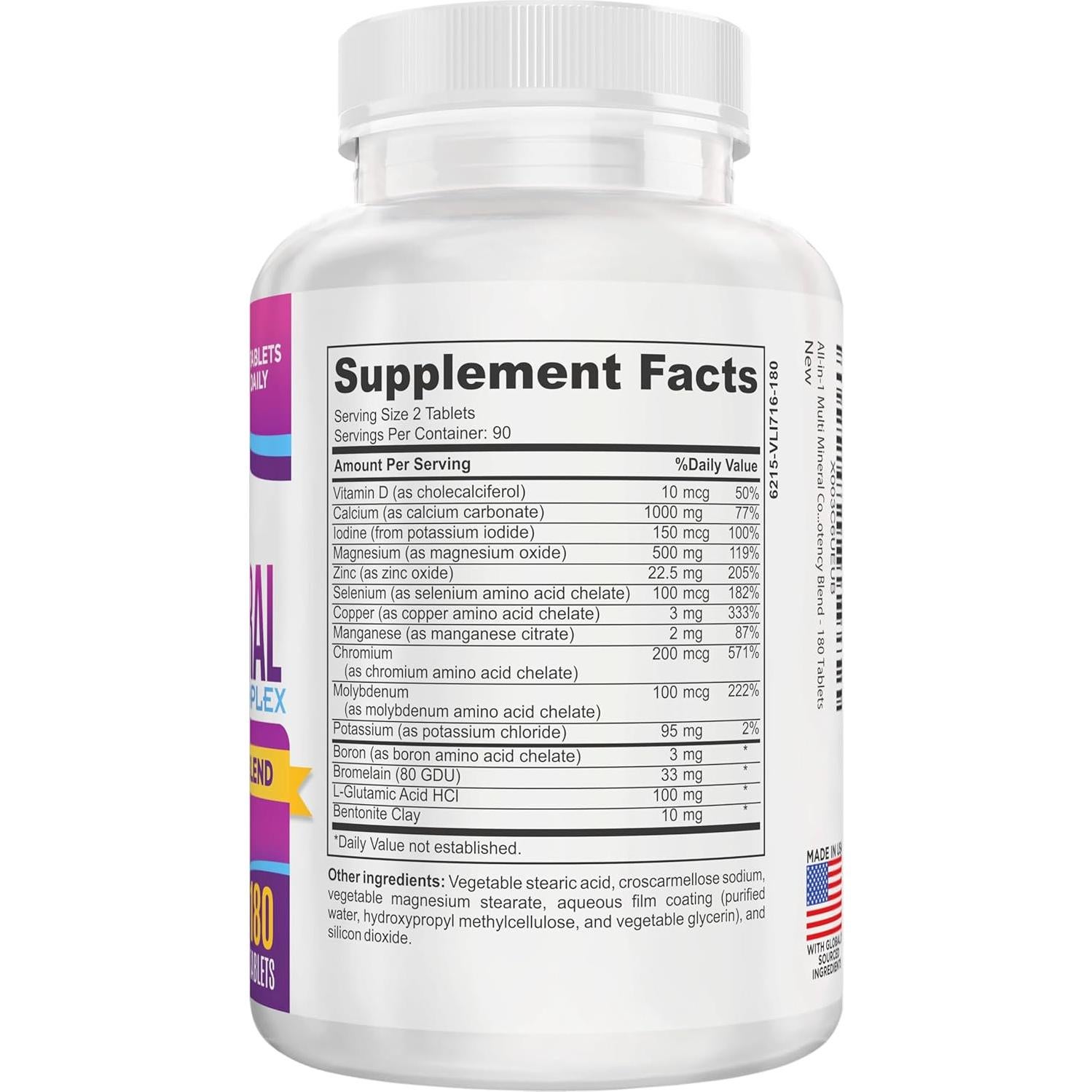 Suplemento Multimineral Sin Hierro Elevate 180 Tabletas 3 Meses