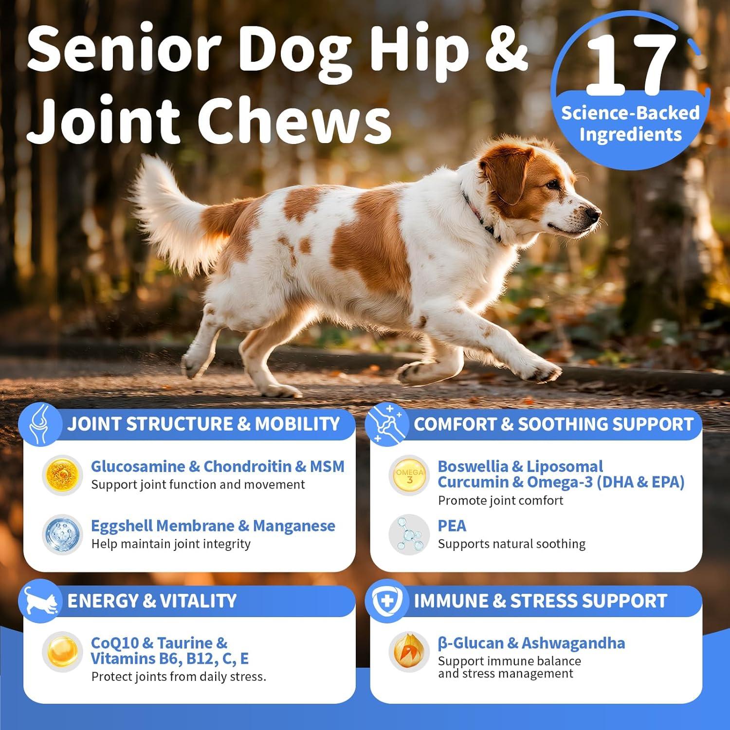 Suplemento Articular Avanzado POPPAW para Perros Senior 90Ct