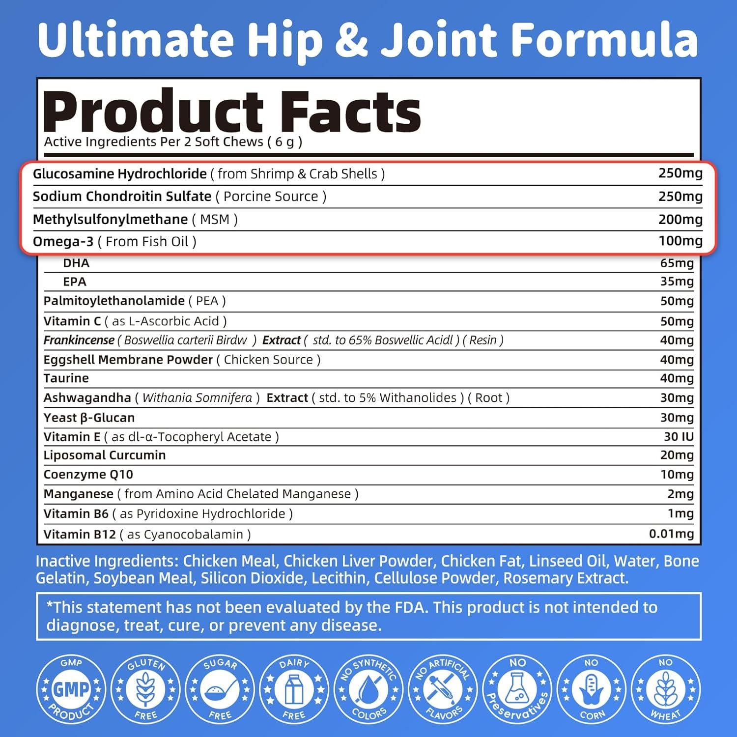 Suplemento Articular Avanzado POPPAW para Perros Senior 90Ct