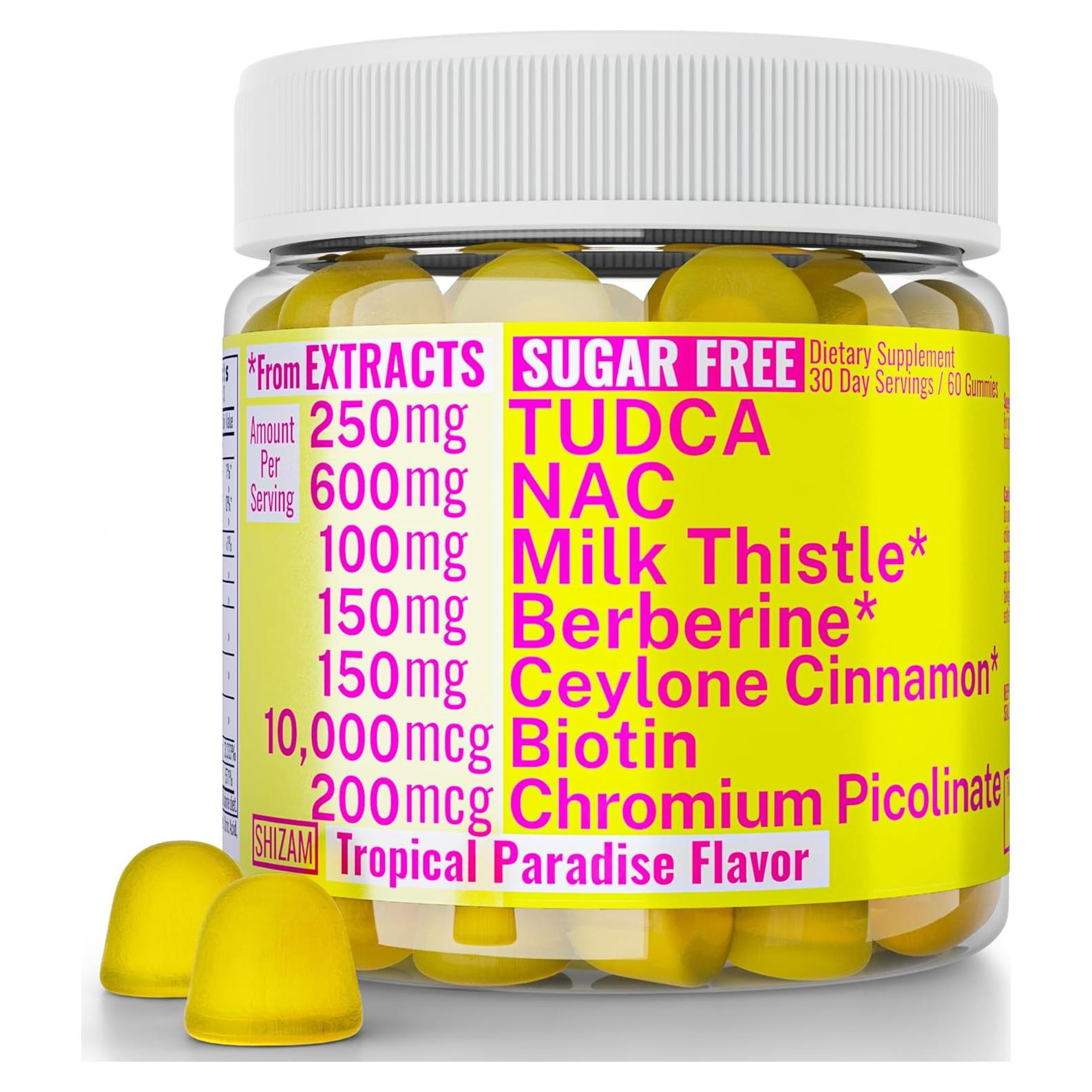 Gomitas Sin Azúcar SHIZAM con TUDCA y NAC 250mg 600mg