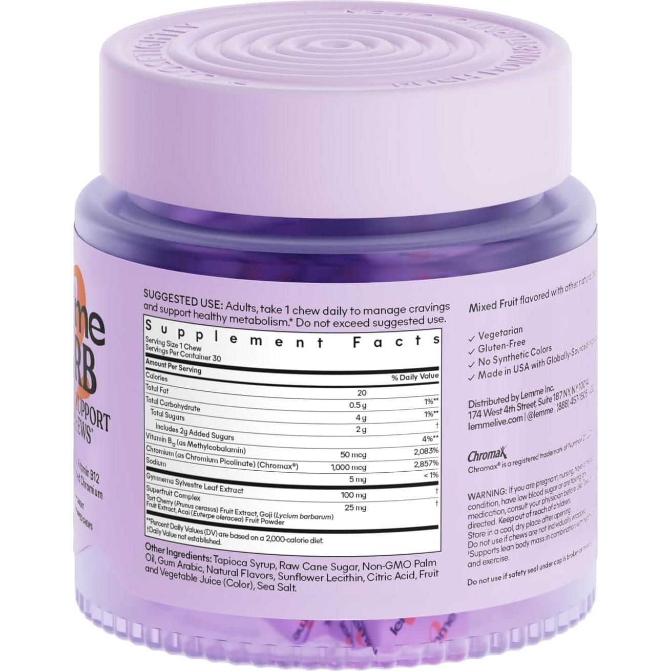 Lemme Curb Cravings Gominolas Suaves - Control de Apetito y Metabolismo