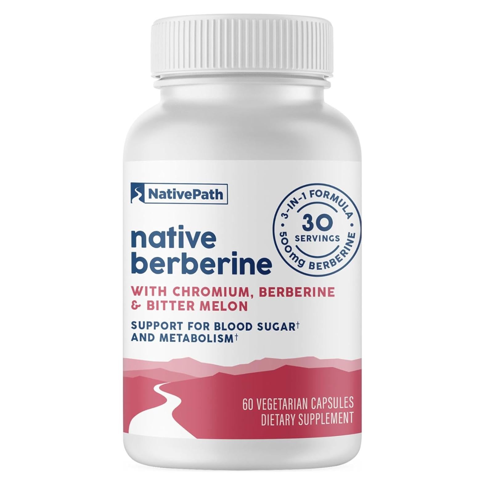 Complejo de Berberina HCl 3-en-1 NativePath 500mg 60 Cápsulas