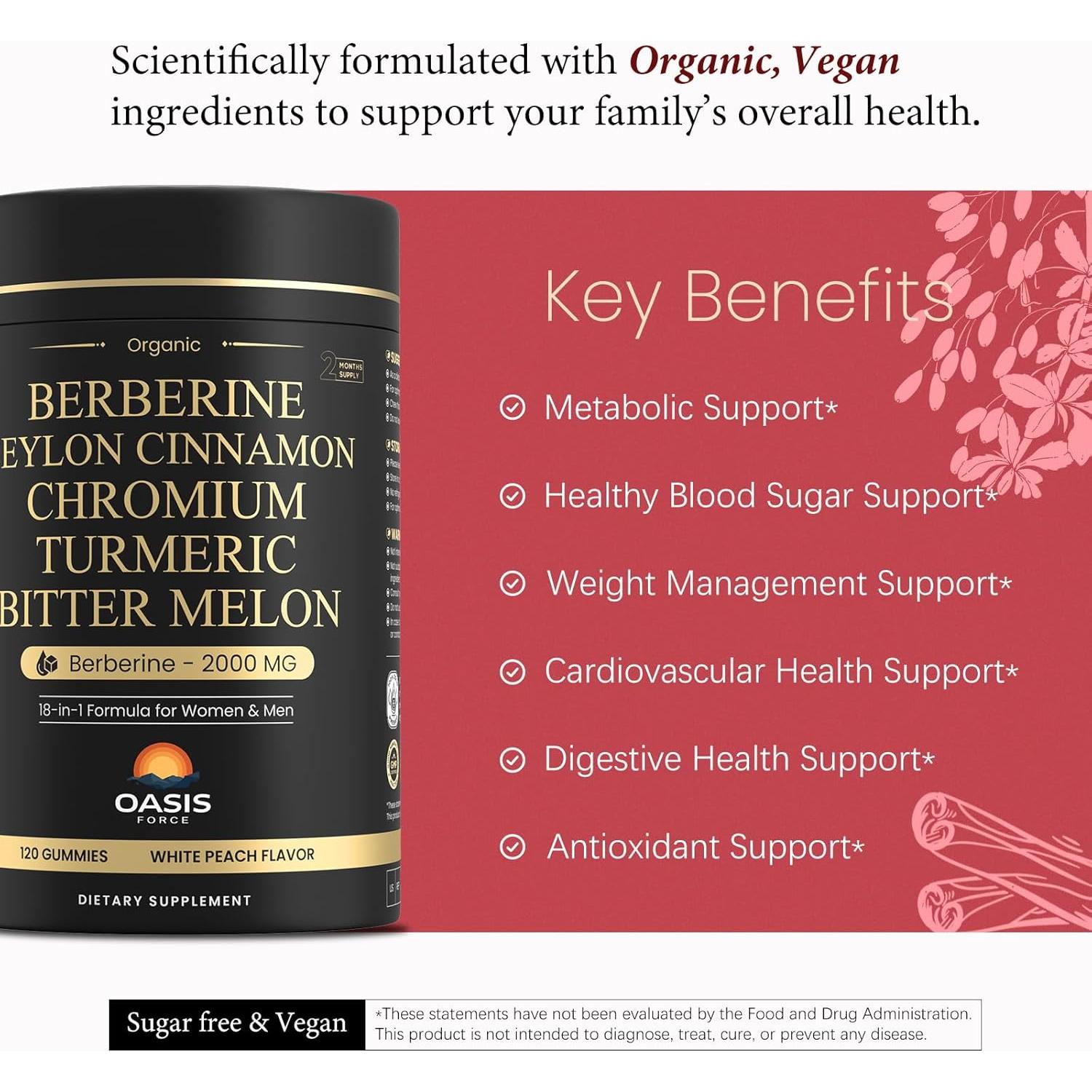 Gominolas de Berberina 2000mg OASIS FORCE - Veganas, Sin Azúcar