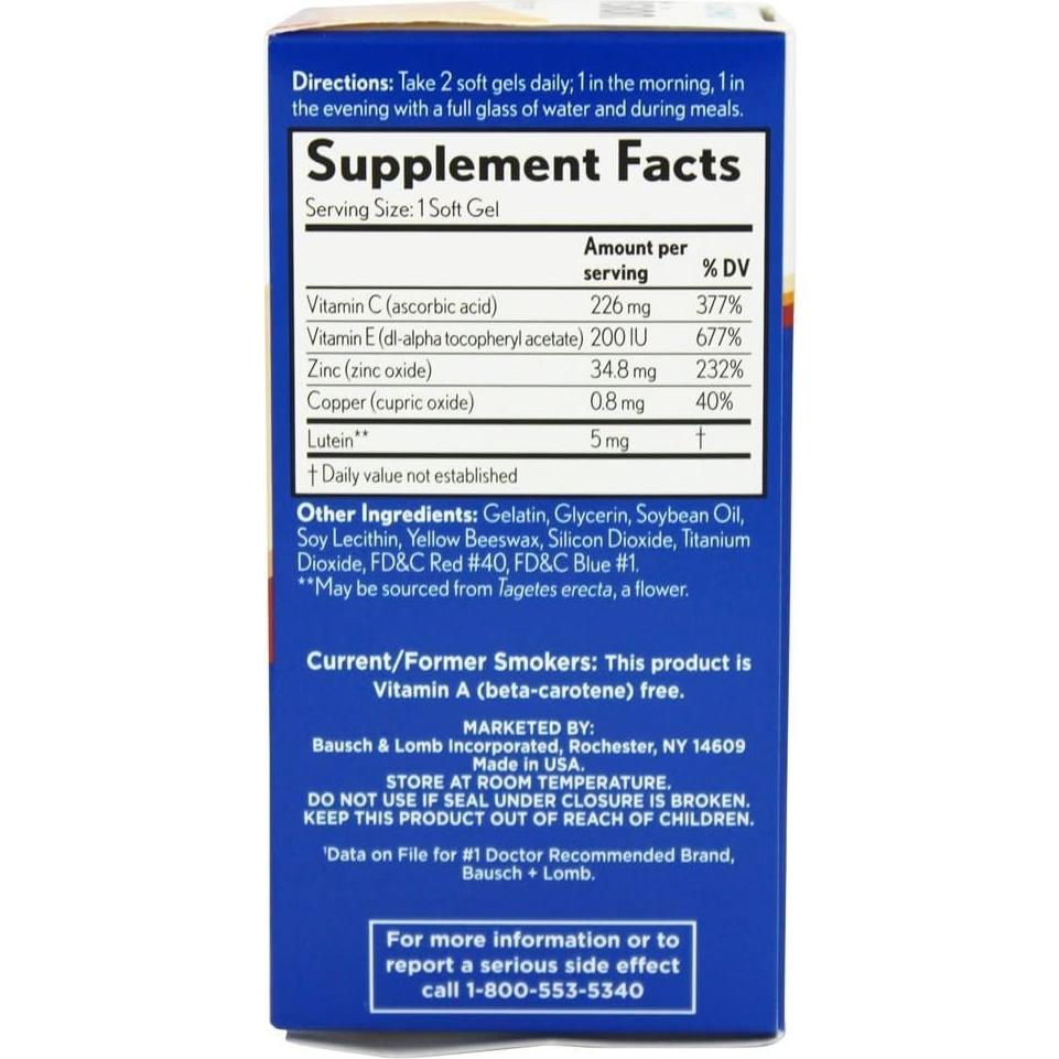 Vitaminas para los ojos Bausch + Lomb PreserVision AREDS 120 geles