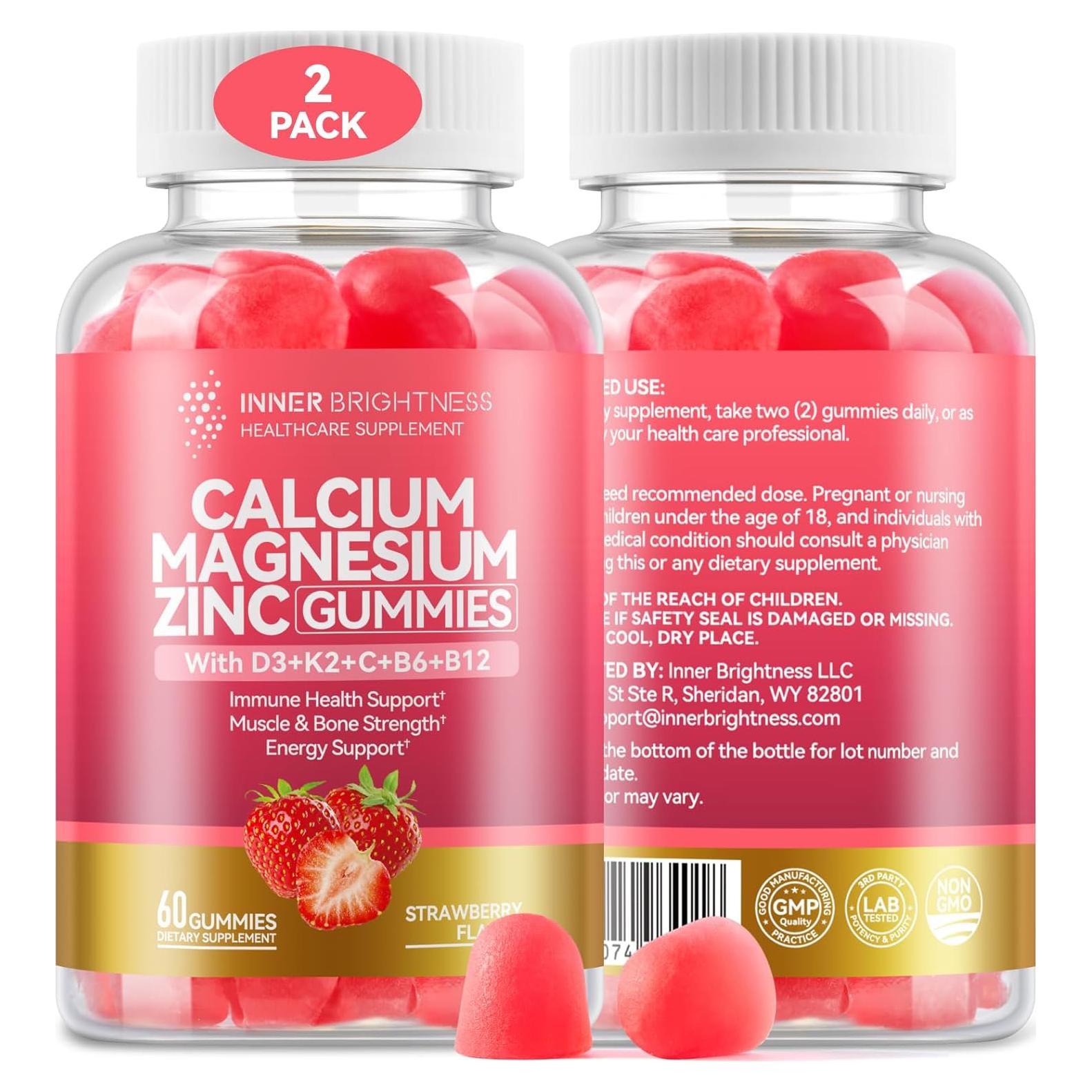 Gomitas de Calcio Magnesio Zinc Brillo Interno 11-en-1 300g