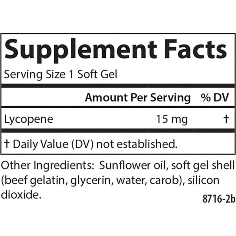 Licopeno Carlson 15 mg Sin Tomate 60 Gelatinas Blandas