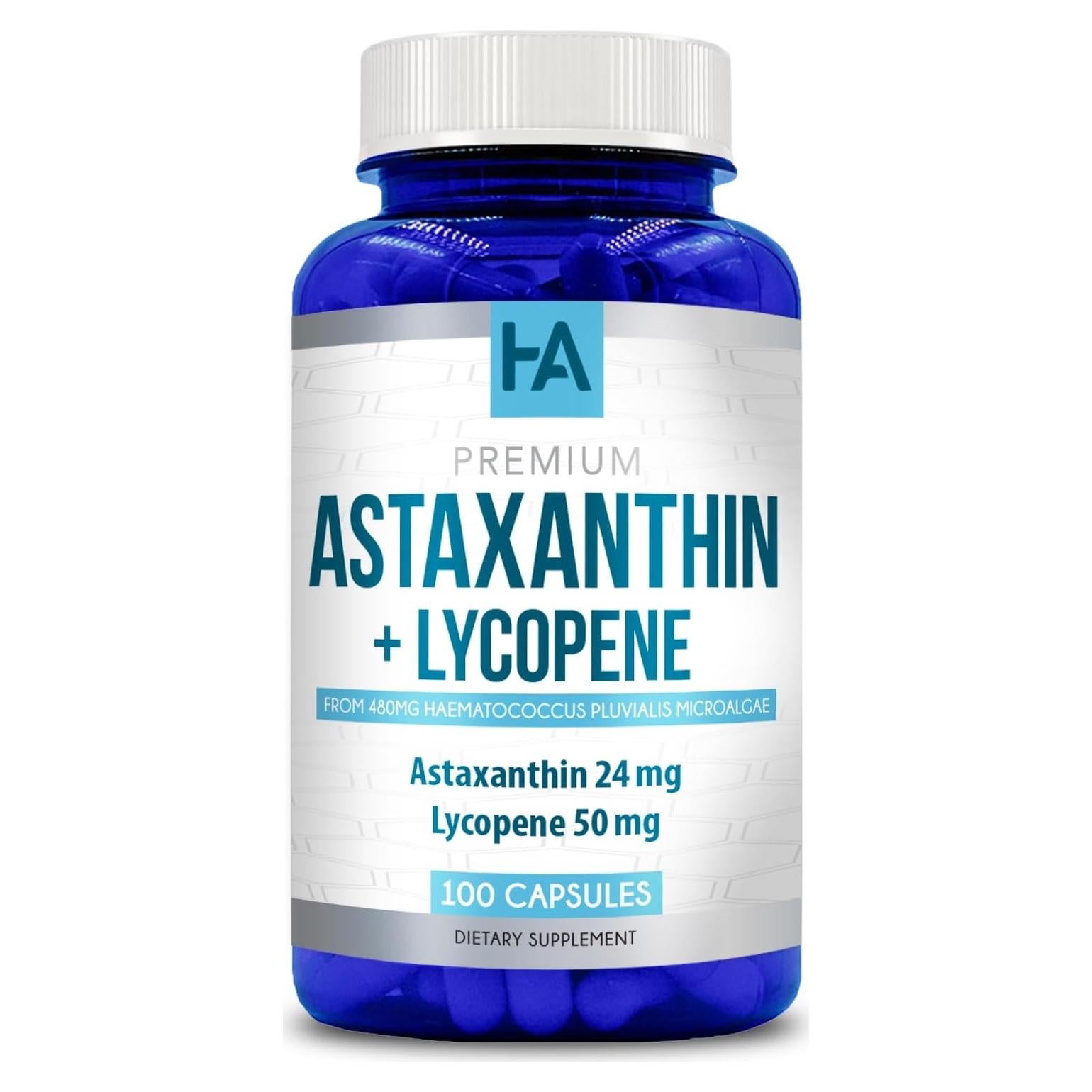 Suplemento Vegano de Astaxantina y Licopeno 50mg 100 Cápsulas