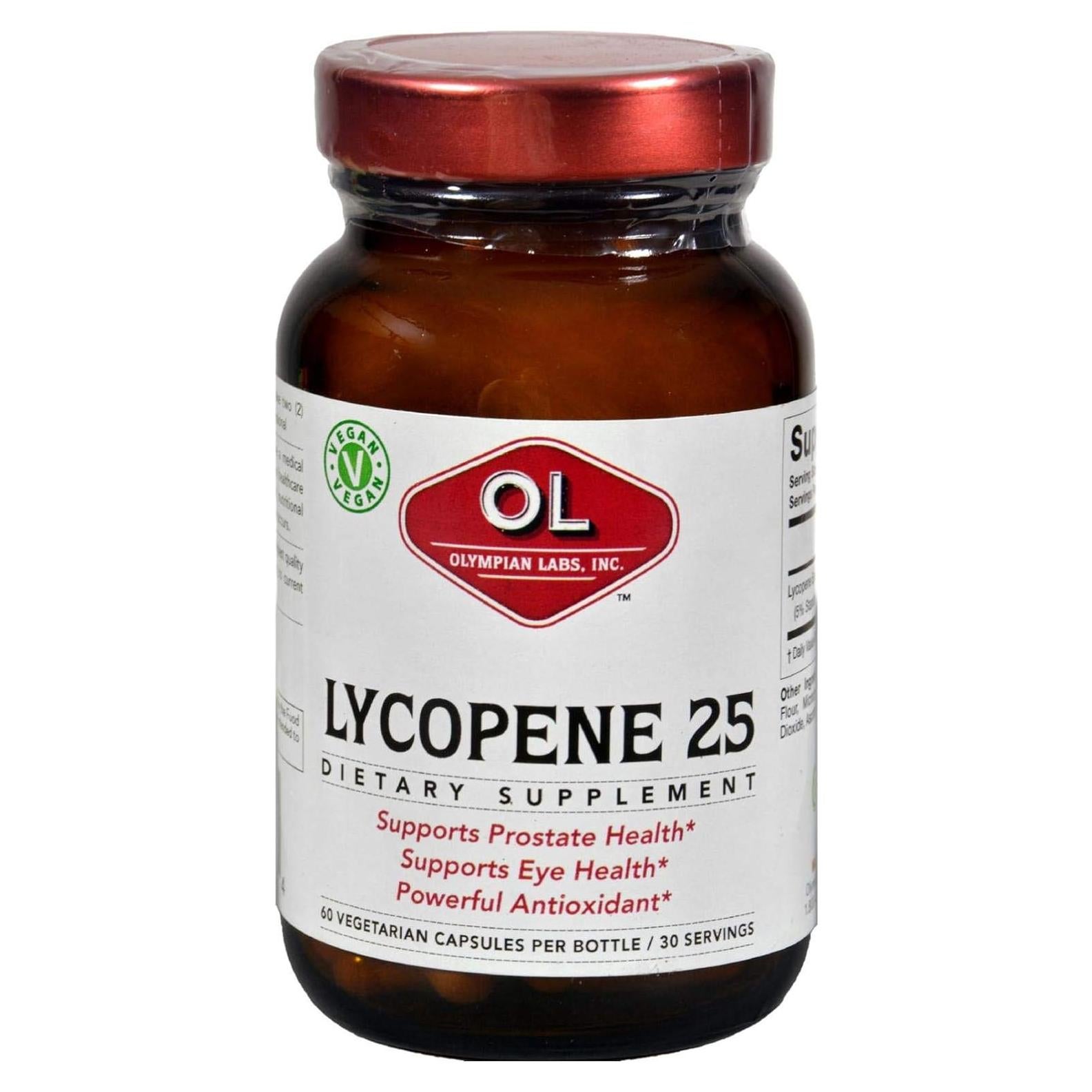 Lycopeno Olympian Labs 25mg Antioxidante Salud Ocular 60 Cápsulas Veganas