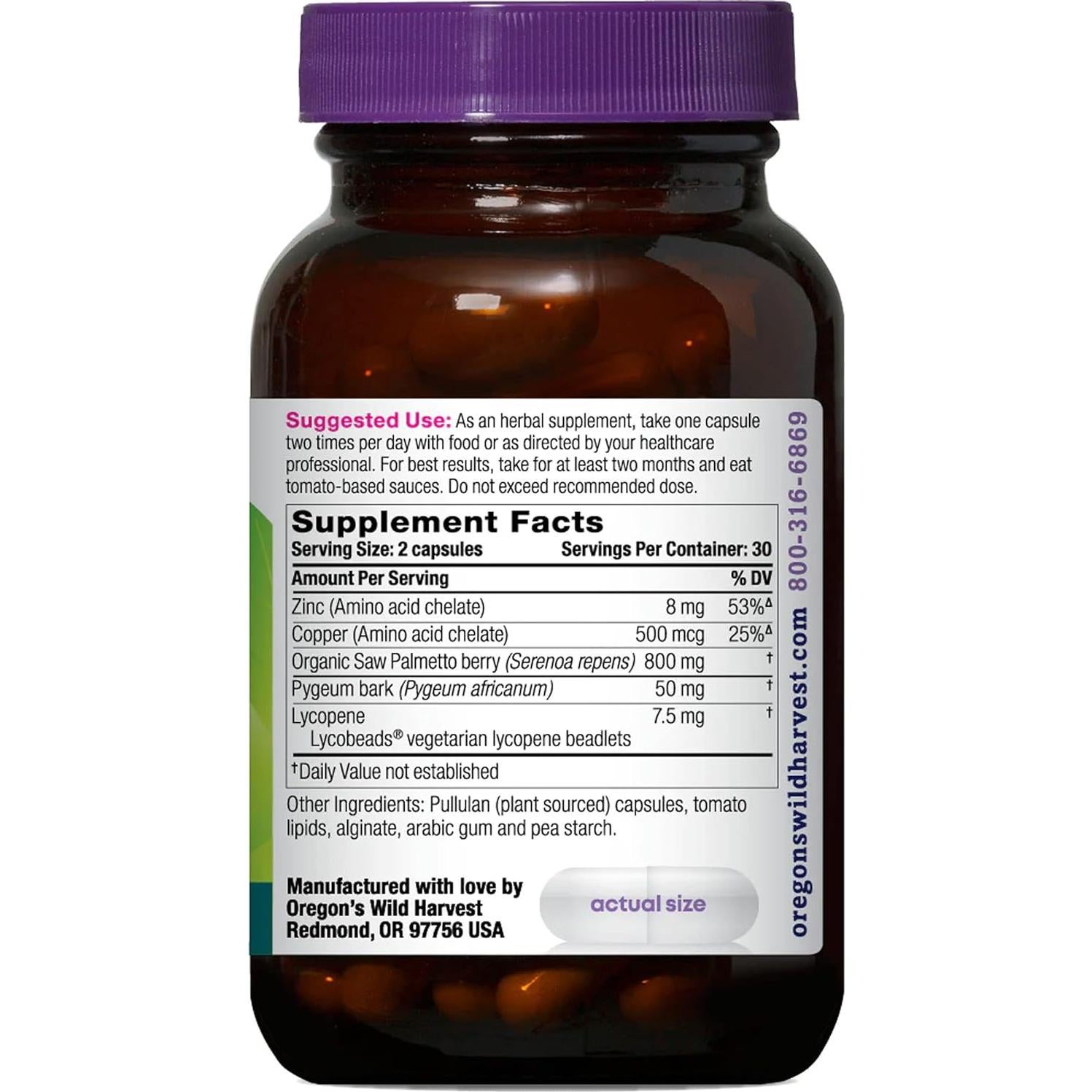 Cápsulas de Salud Prostática Oregon's Wild Harvest 60 Unidades