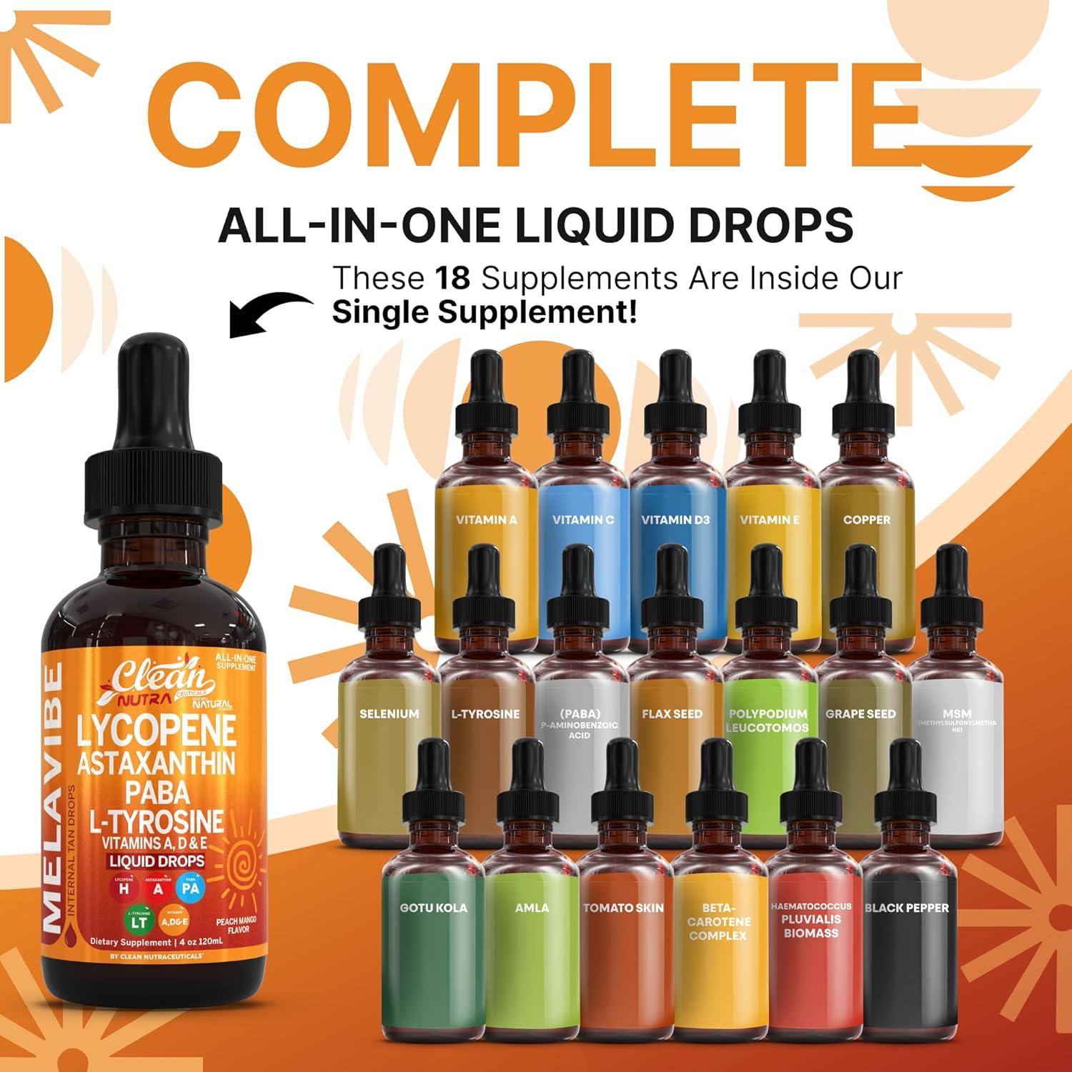 Gotas de Bronceado Interno MelaVibe con Astaxantina 30ml