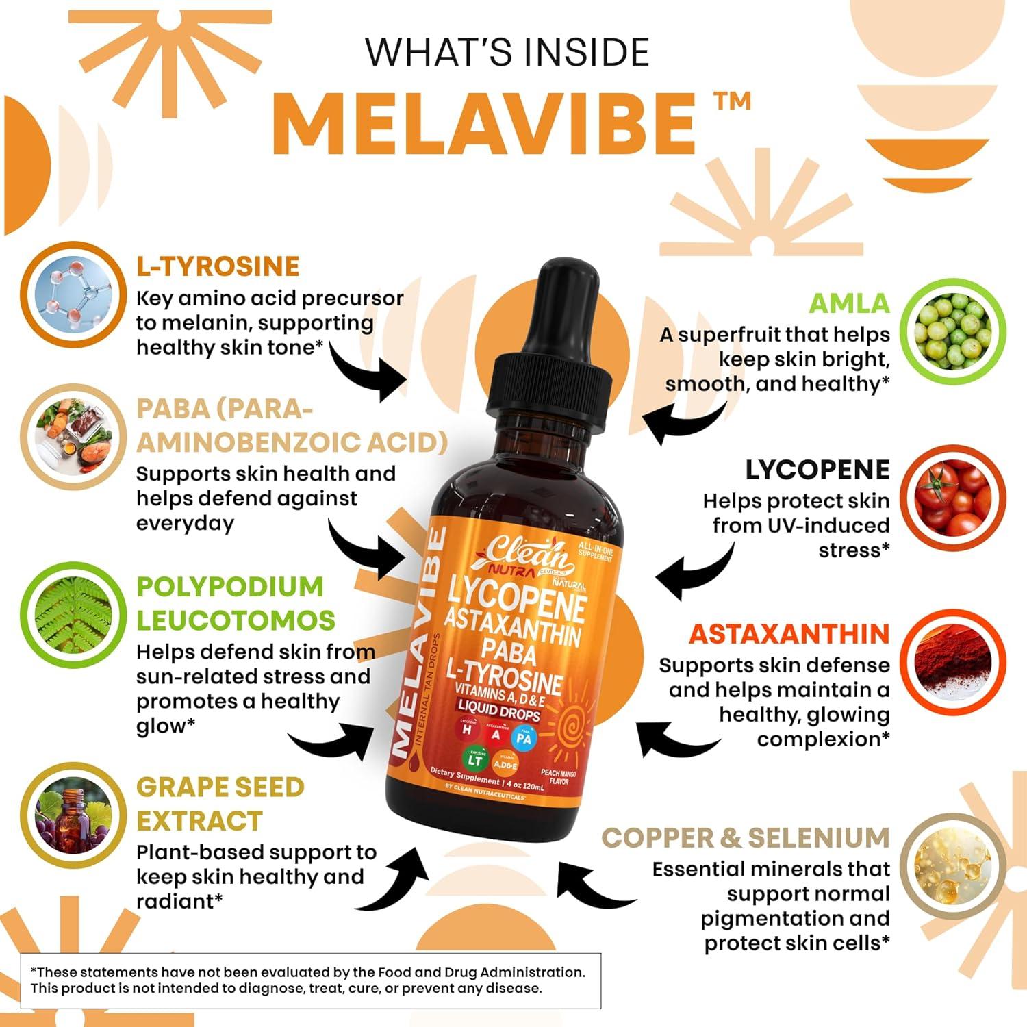 Gotas de Bronceado Interno MelaVibe con Astaxantina 30ml