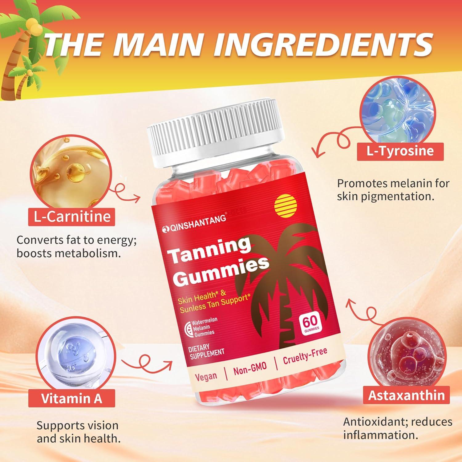 Gomitas Bronceadoras QIN SHAN TANG 60 Unidades Sin Azúcar