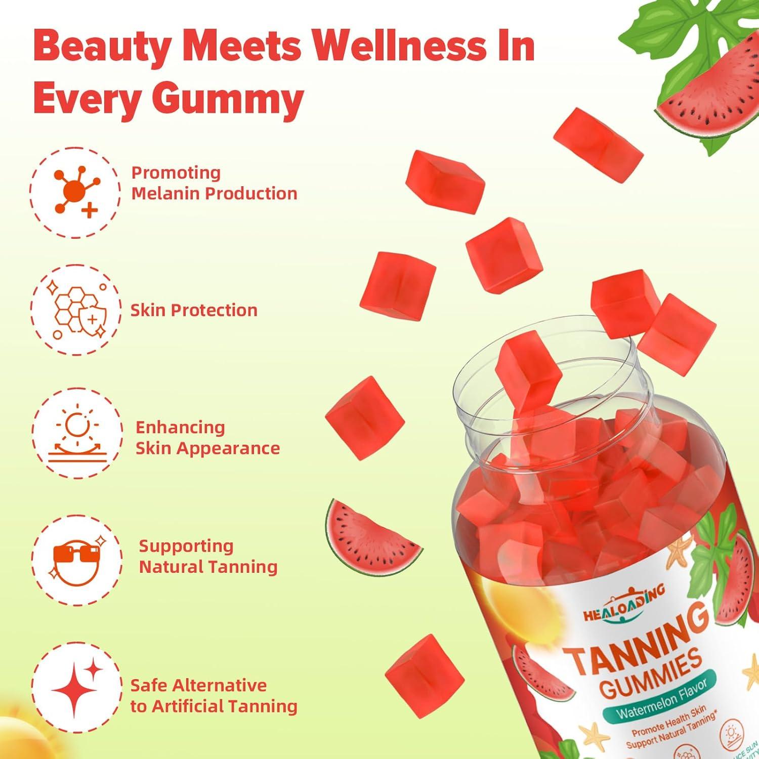 Gomitas Bronceadoras HEALOADING con Astaxantina y Vitaminas