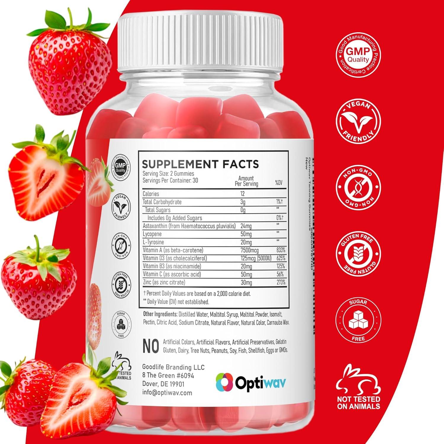 Gomitas Bronceadoras OptiWav 60 Unidades - Veganas Sin Azúcar