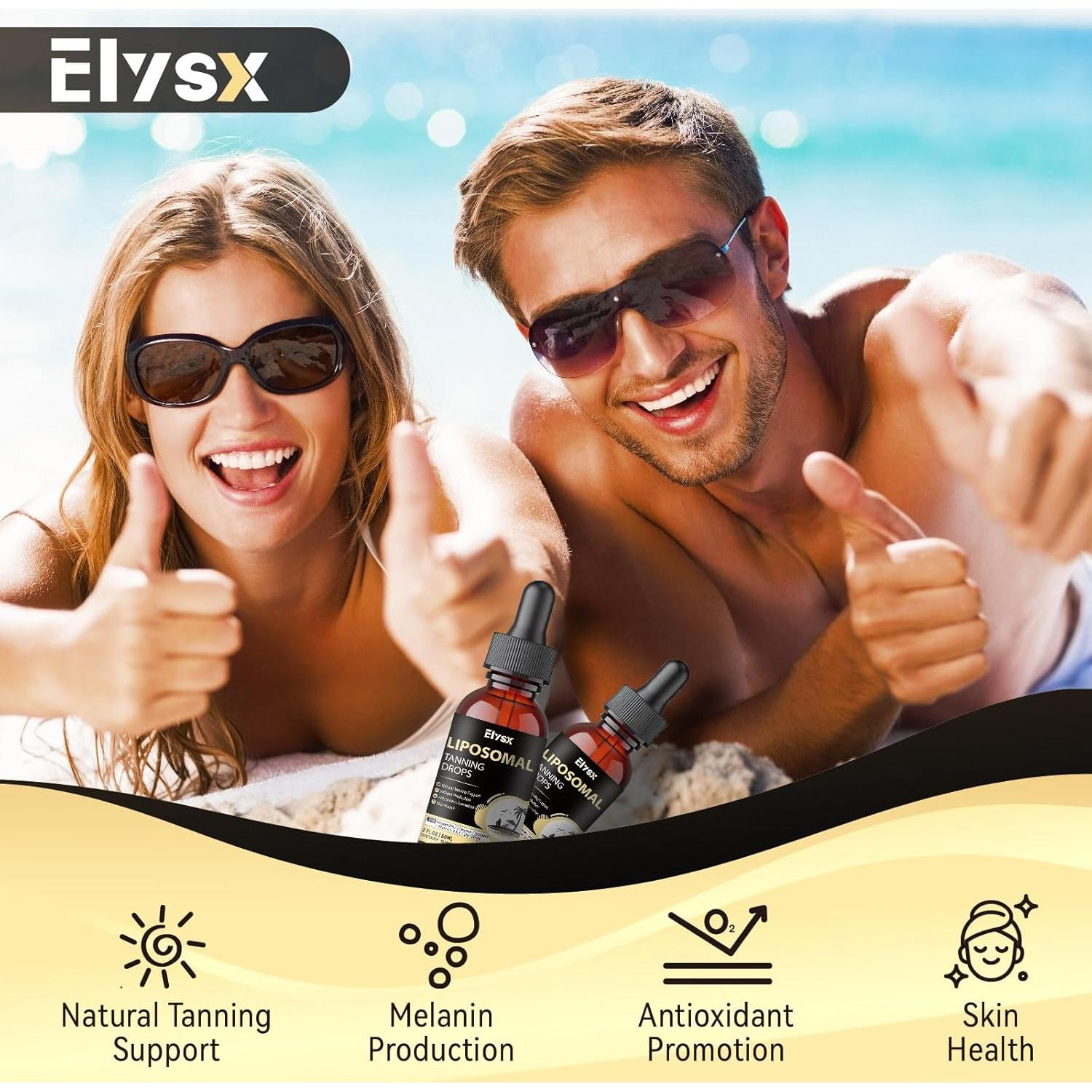 Gotas de bronceado Elysx 24mg astaxantina y licopeno 60ml