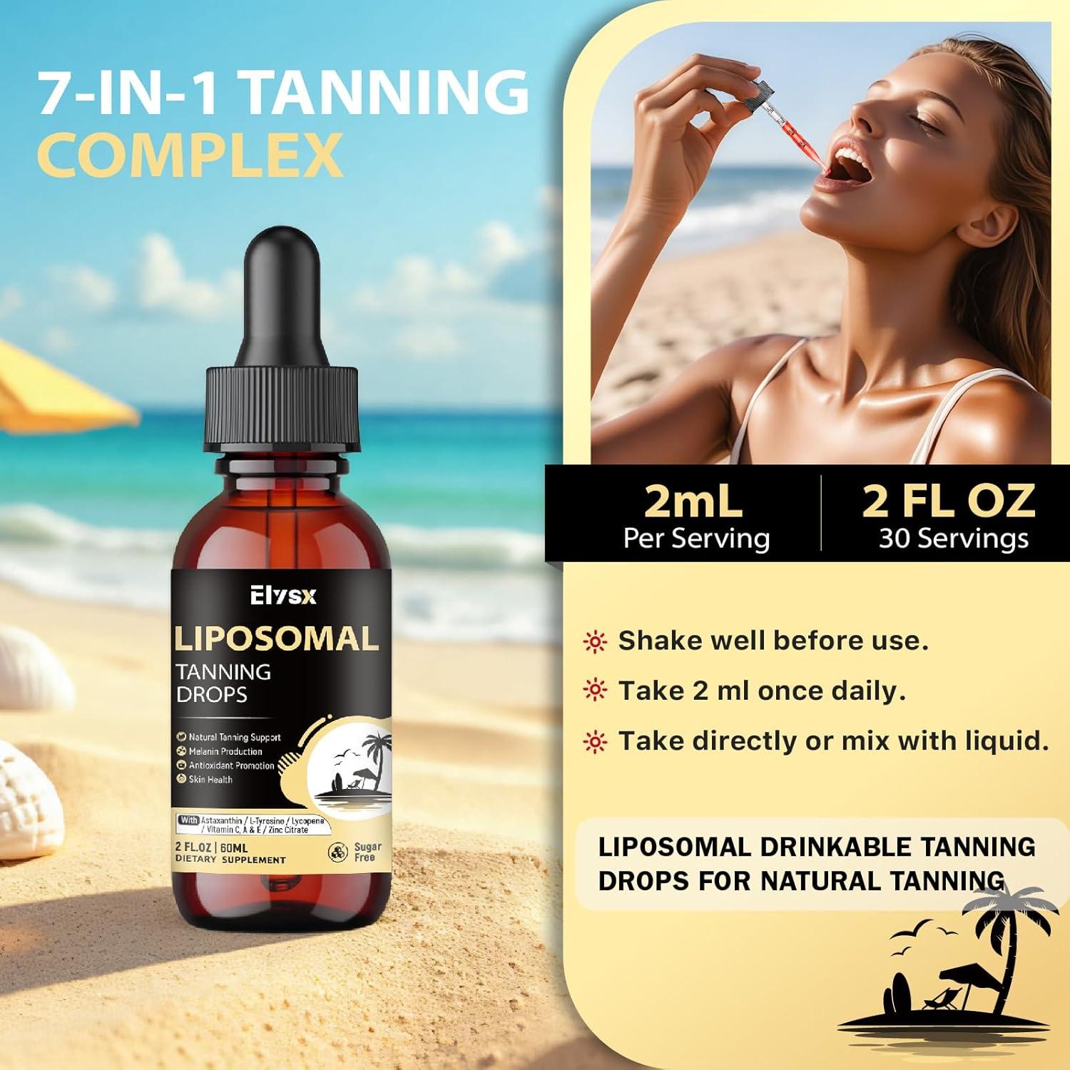 Gotas de bronceado Elysx 24mg astaxantina y licopeno 60ml