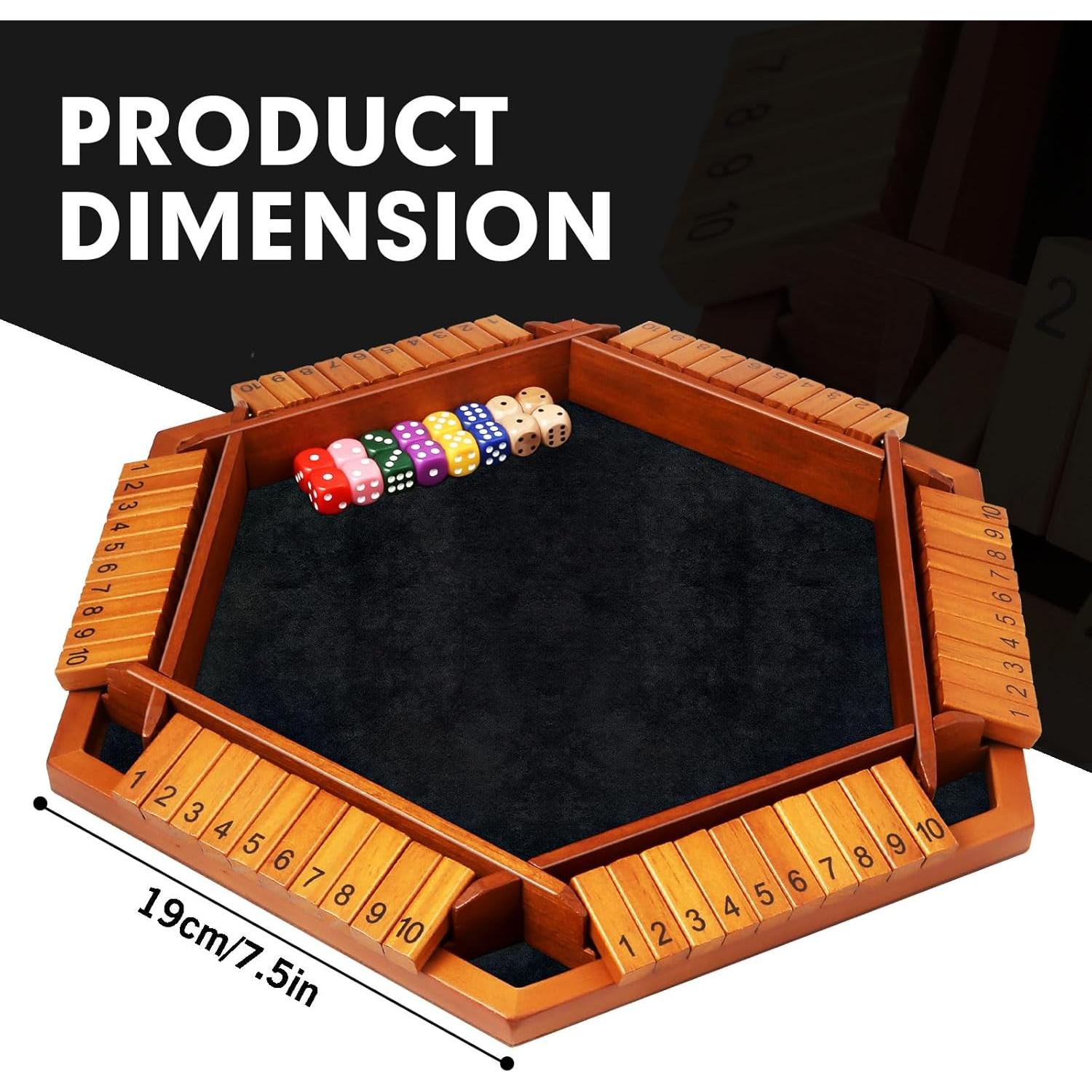 Juego de Mesa Shut The Box TooyBing para 6 Jugadores