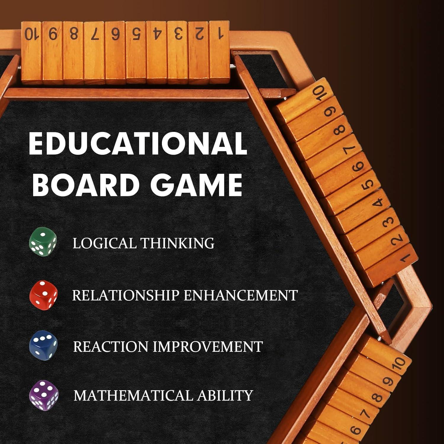 Juego de Mesa Shut The Box TooyBing para 6 Jugadores