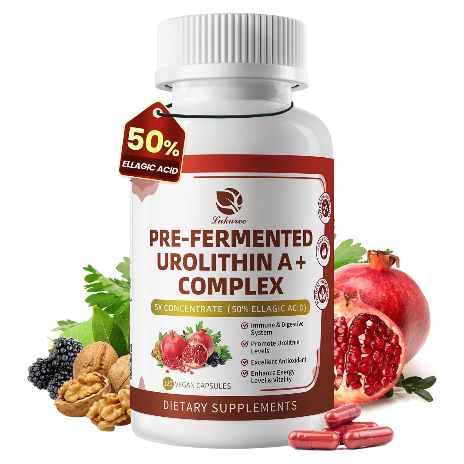 Urolithin A+ Lukaree 120 Cápsulas - Soporte Celular y Digestivo