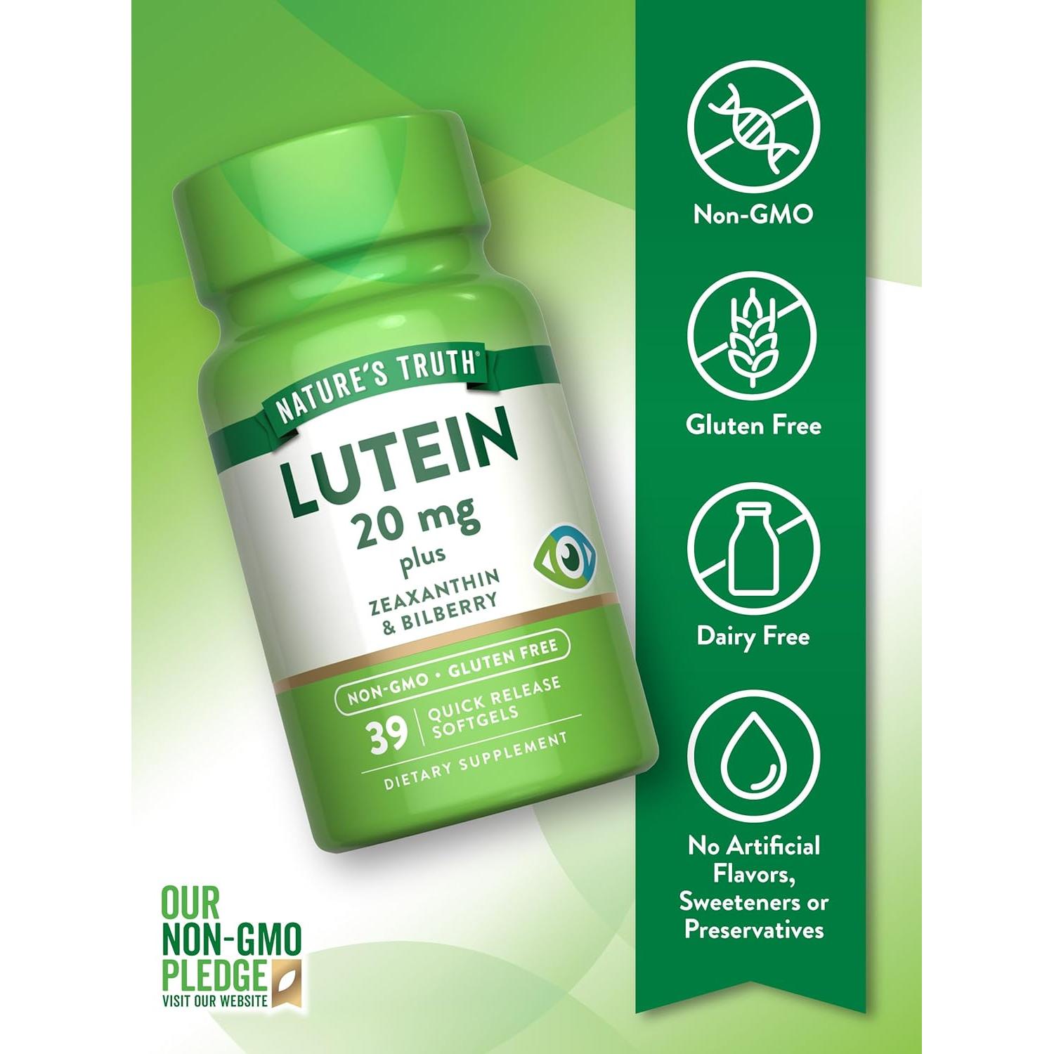 Suplemento Luteína y Zeaxantina La Verdad de la Naturaleza 20 mg