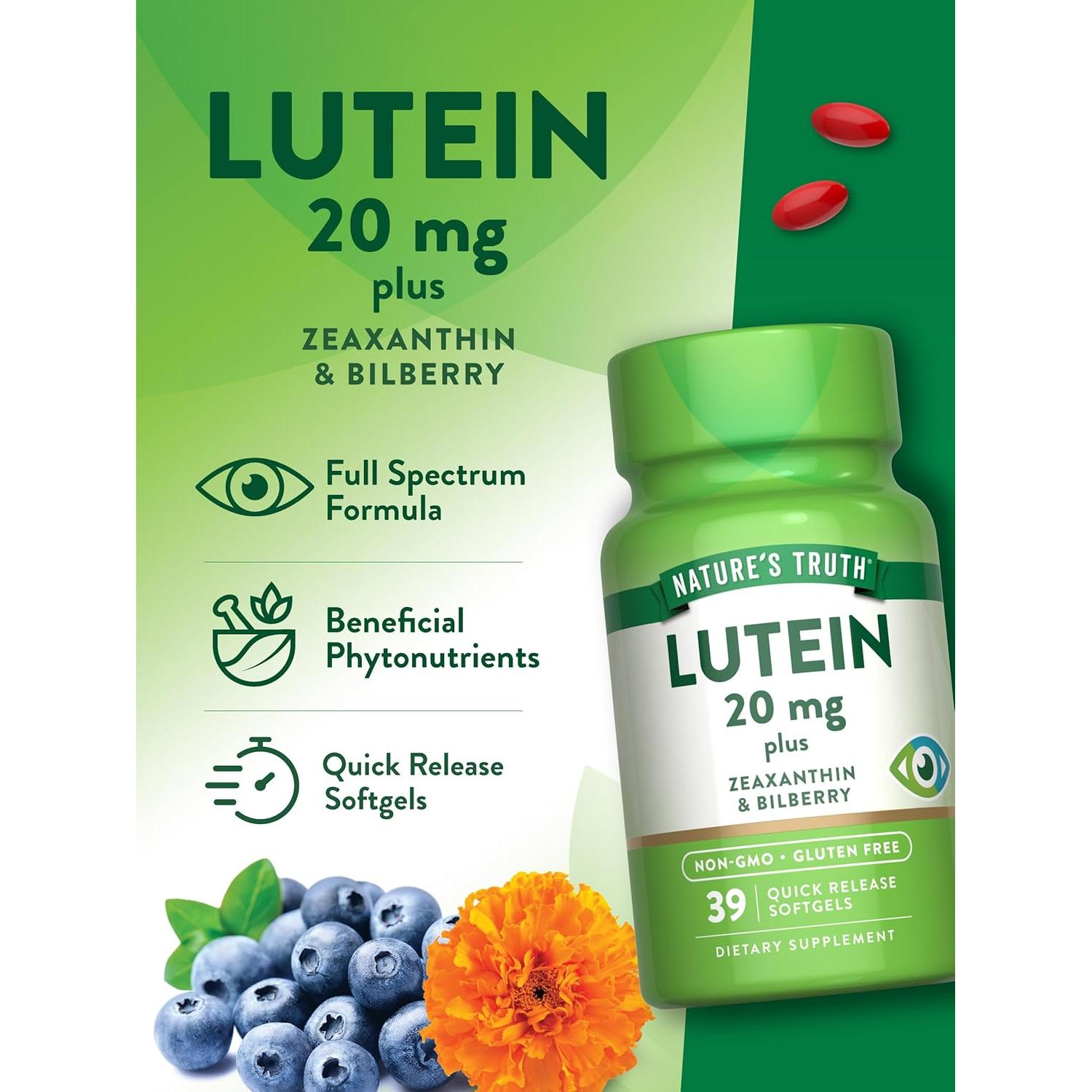 Suplemento Luteína y Zeaxantina La Verdad de la Naturaleza 20 mg