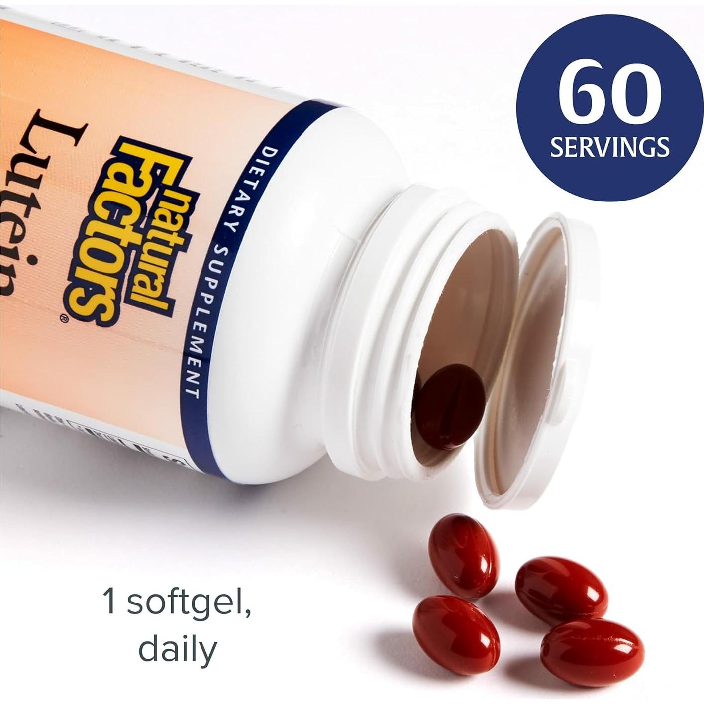 Luteína 40 mg Factores Naturales con Zeaxantina 60 Gelatinas