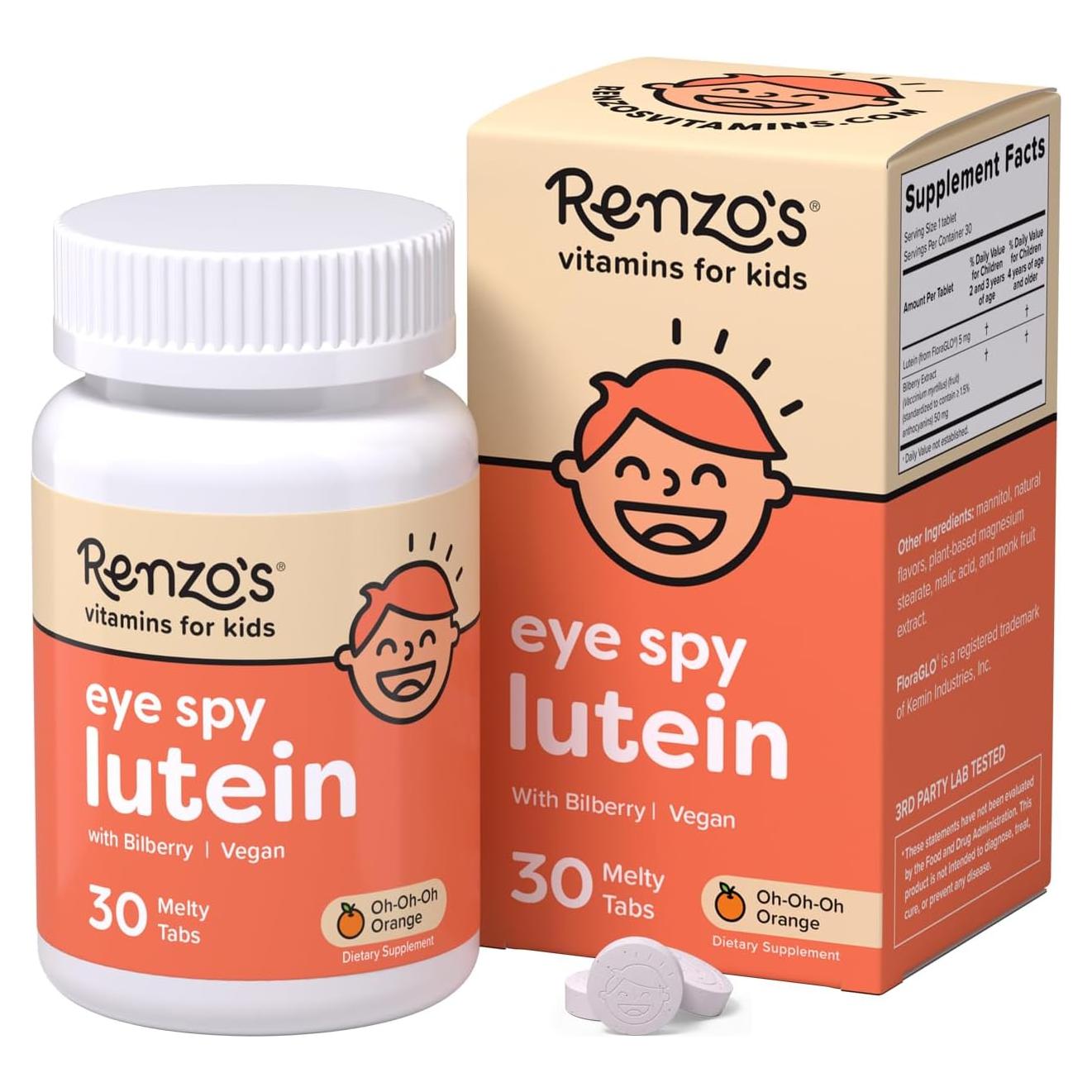 Luteína Eye Spy Renzo 30 Tabletas Melty Sin Azúcar Niños