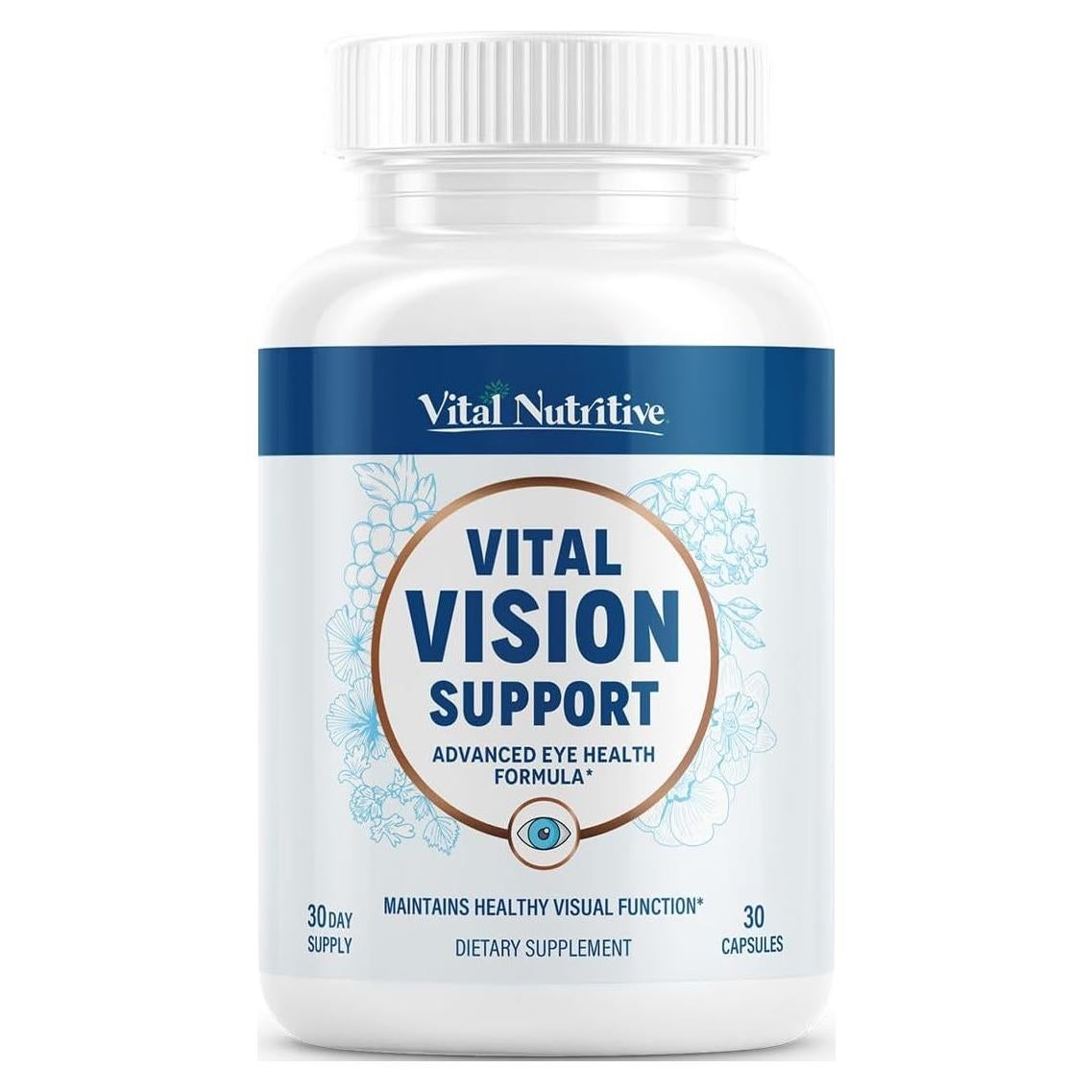 Suplemento ocular Vital Vision Support - 30 porciones con vitamina A y luteína