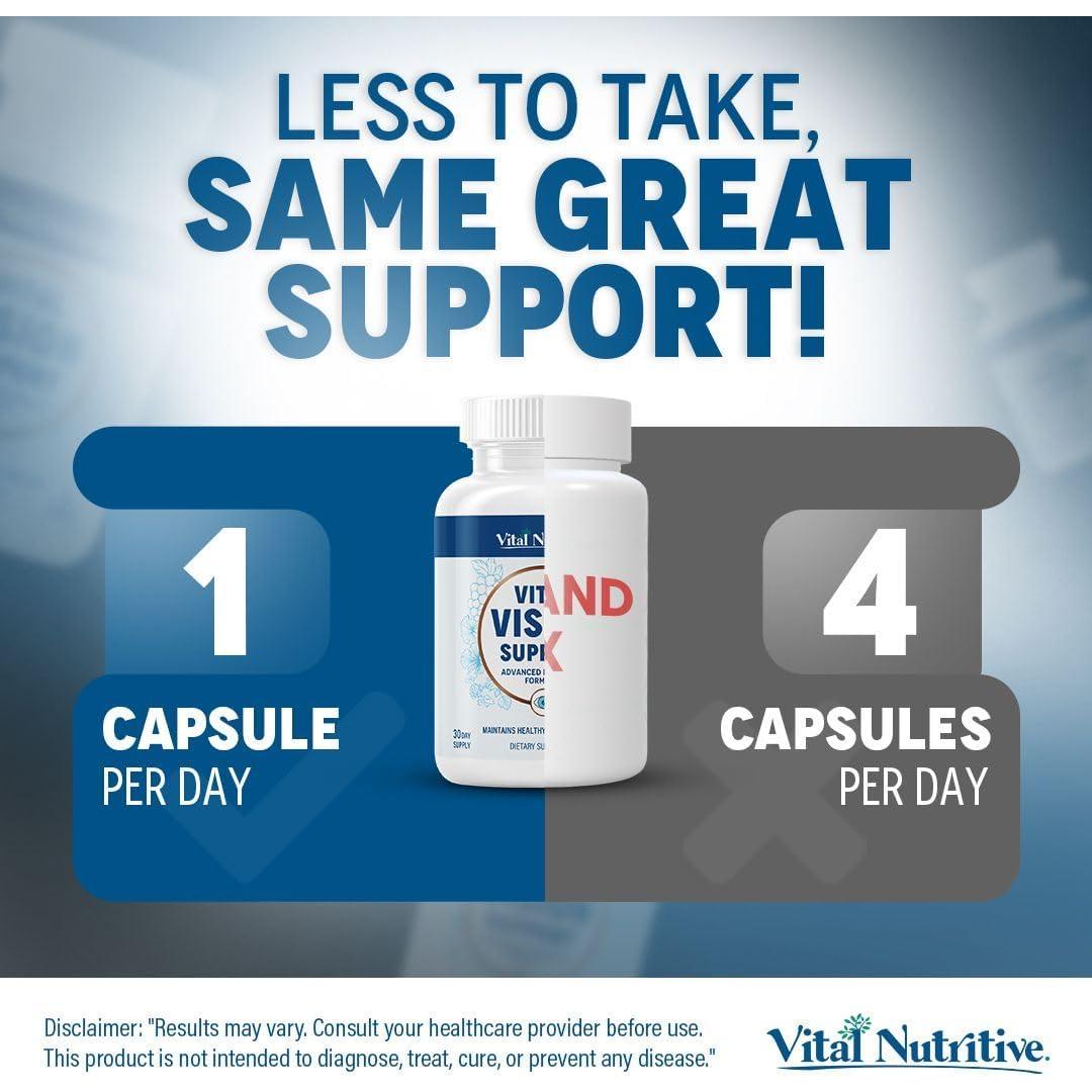 Suplemento ocular Vital Vision Support - 30 porciones con vitamina A y luteína