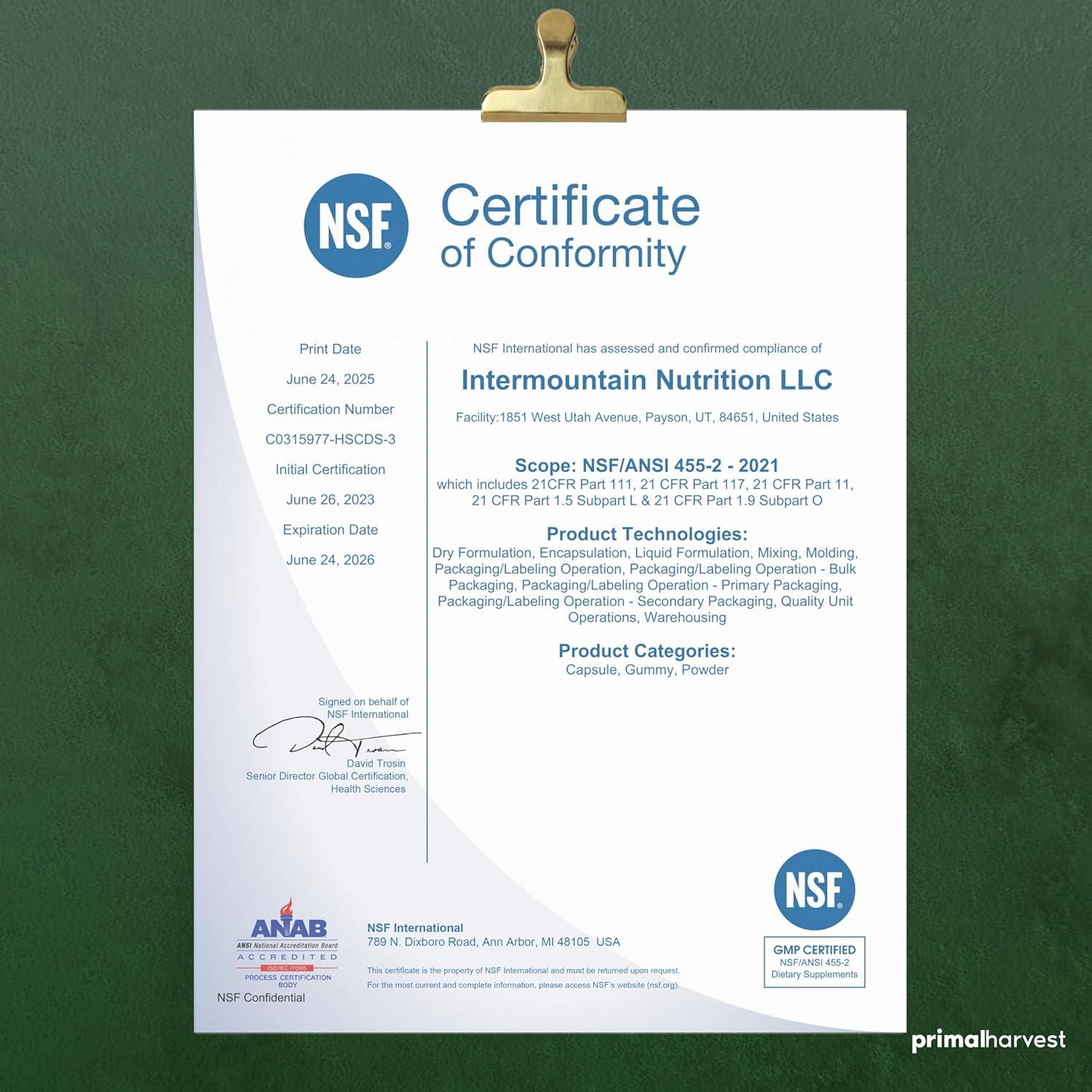 Cosecha Primal Suplemento Ocular con Luteína y Zinc 60 Cápsulas