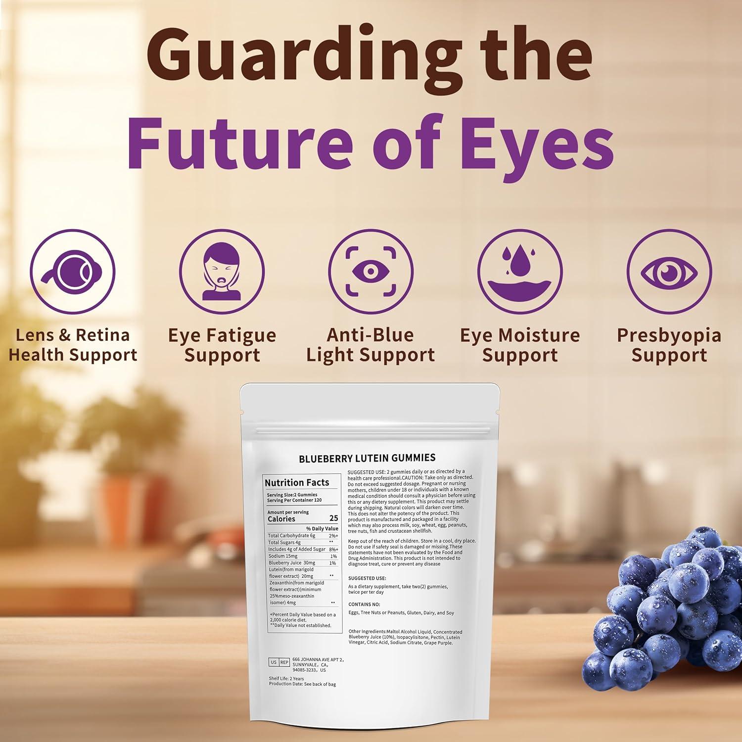 Gomitas de Luteína Hudetex 120 Unidades - Suplemento Ocular