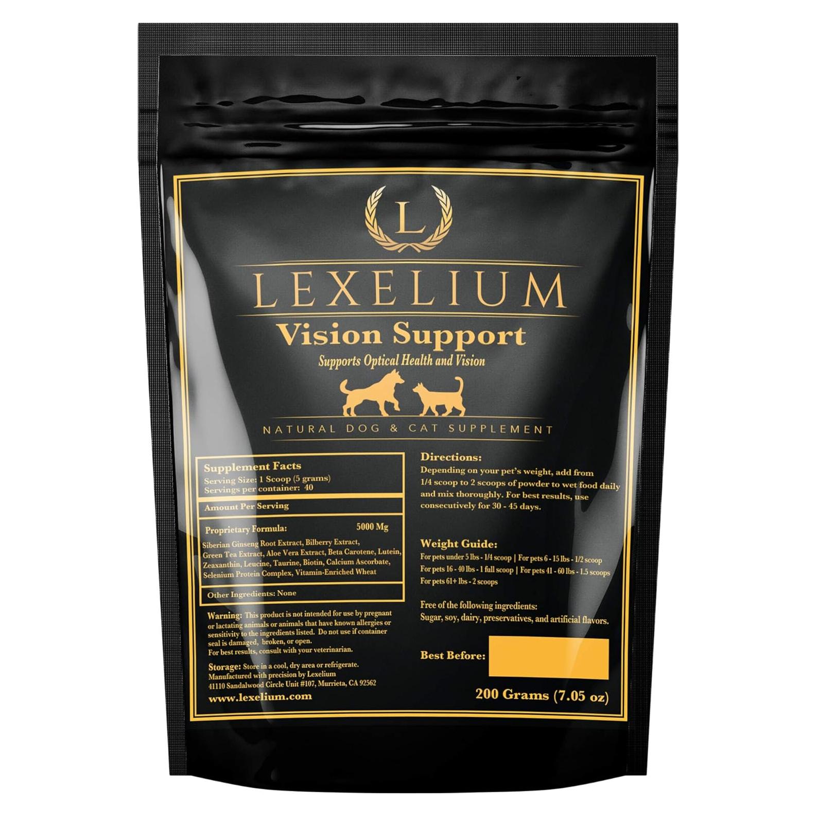 Suplemento Ocular para Perros y Gatos Lexelium 200g - Luteína y Arándano