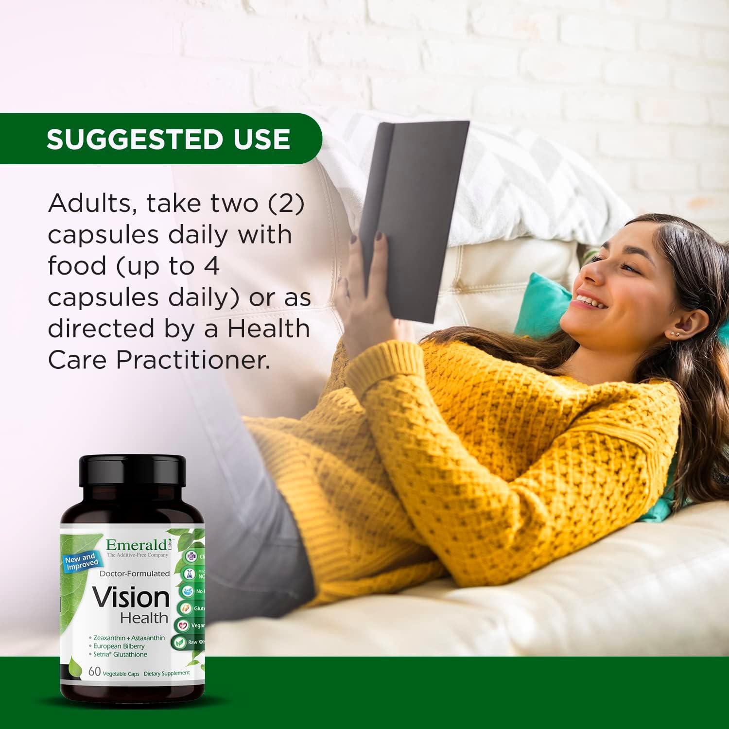 Suplemento de Salud Visual Emerald Labs - 60 Cápsulas Veganas con Luteína y Zinc