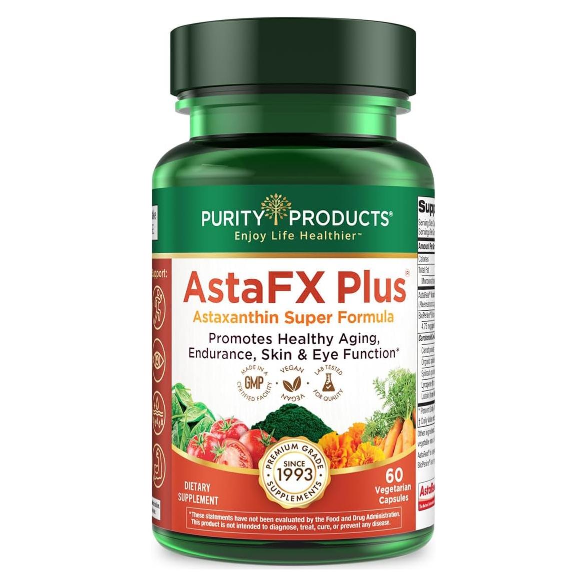 Suplemento AstaFX Plus Purity Products - 30 Días - 5 mg Astaxantina