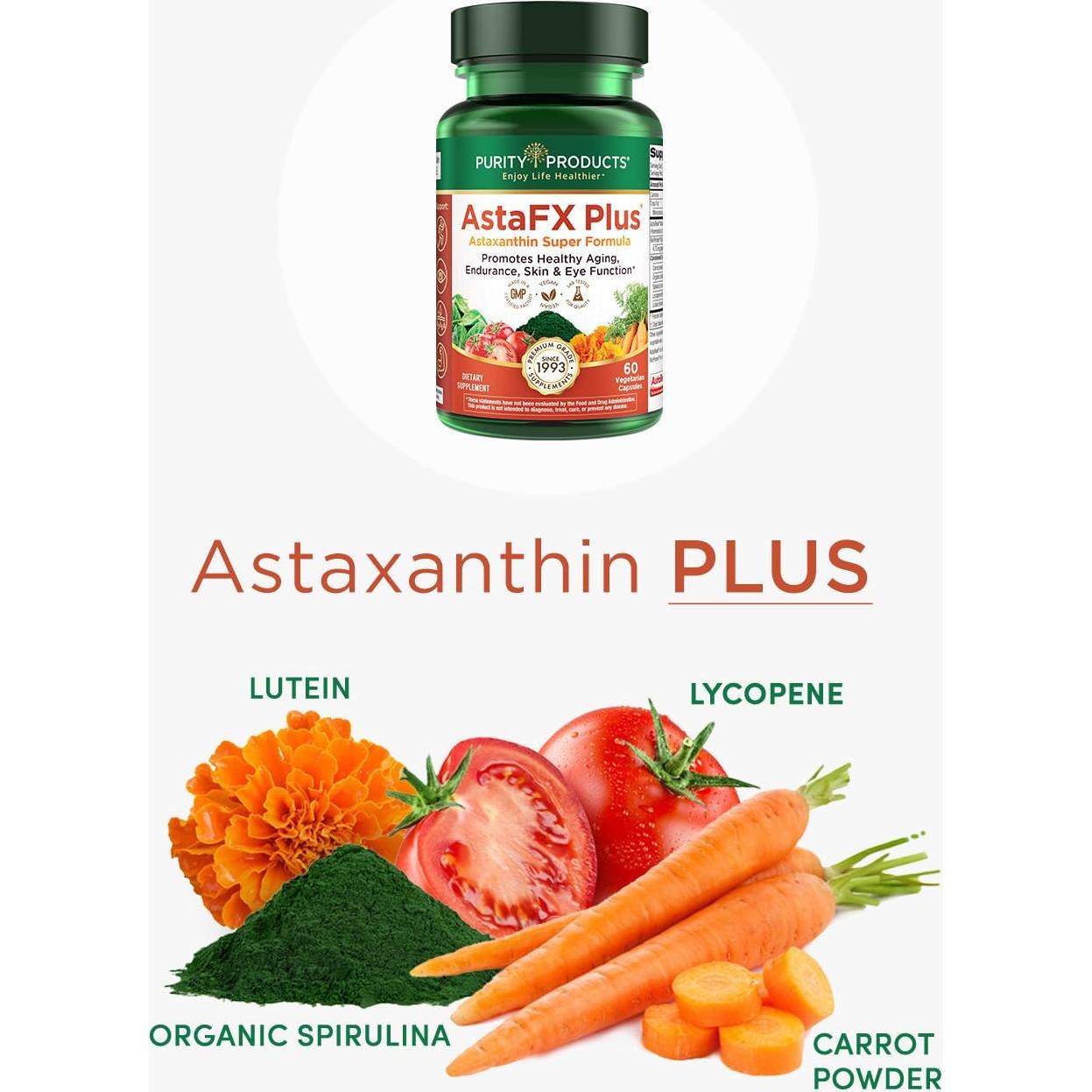 Suplemento AstaFX Plus Purity Products - 30 Días - 5 mg Astaxantina